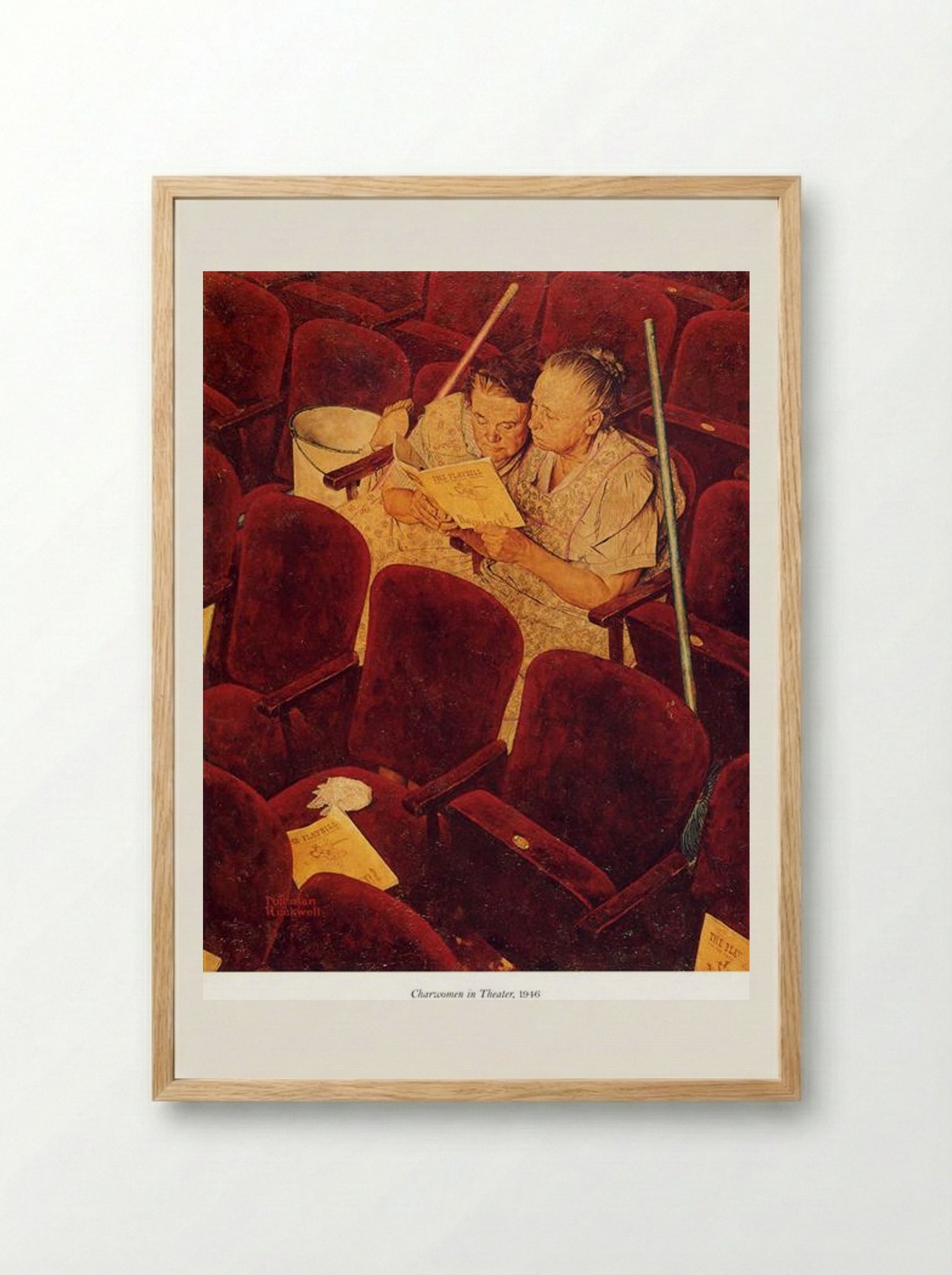 Charwomen in Theater - Norman Rockwell - Framed Print Wood