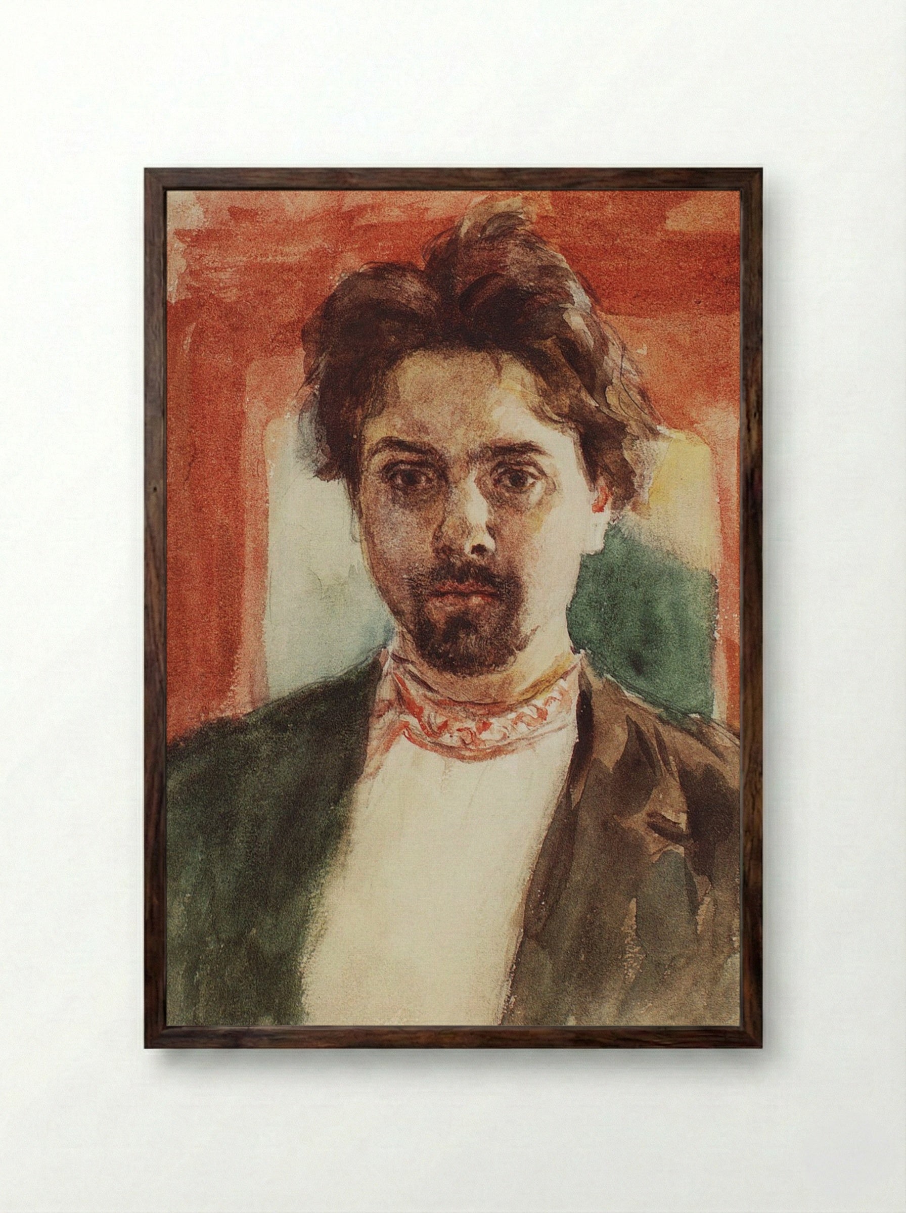 Self-Portrait - Vasily Surikov - Framed Print Dark Wood