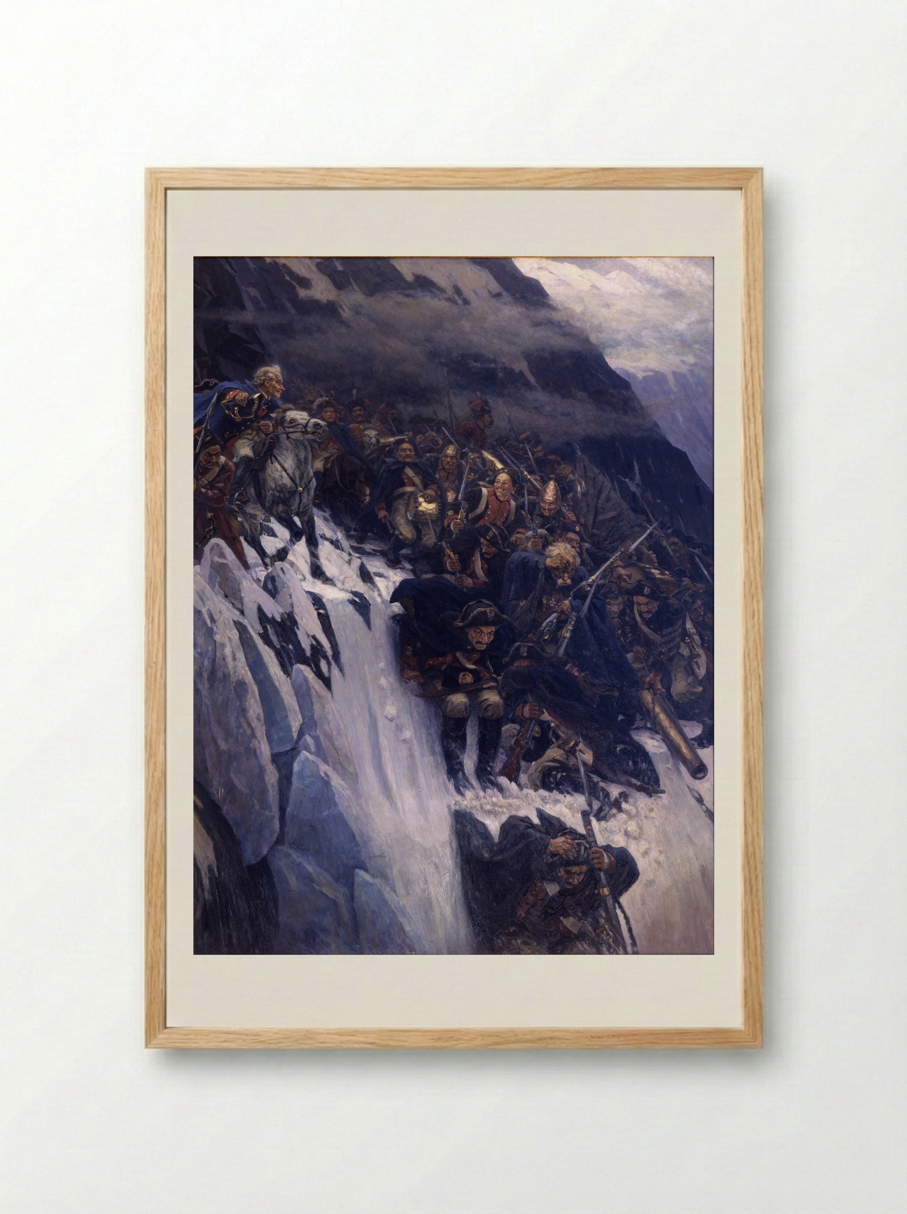Suvorov Crossing the Alps - Vasily Surikov - Framed Print Wood