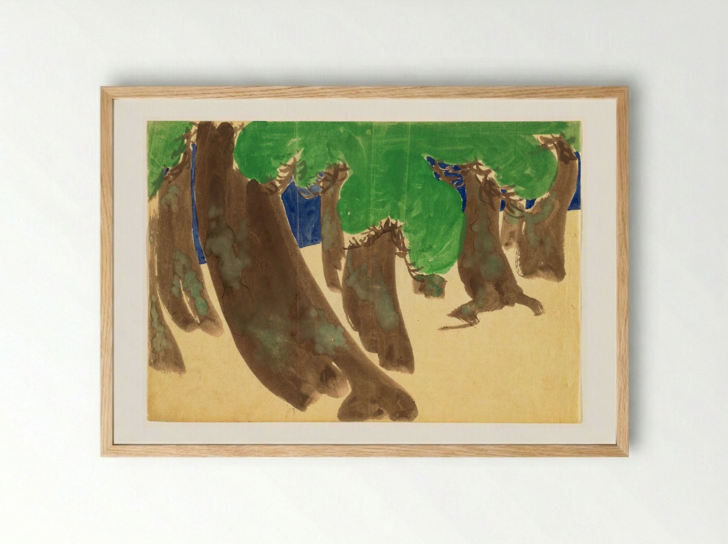 Windswept Pines - Kamisaka Sekka - Framed Print Wood
