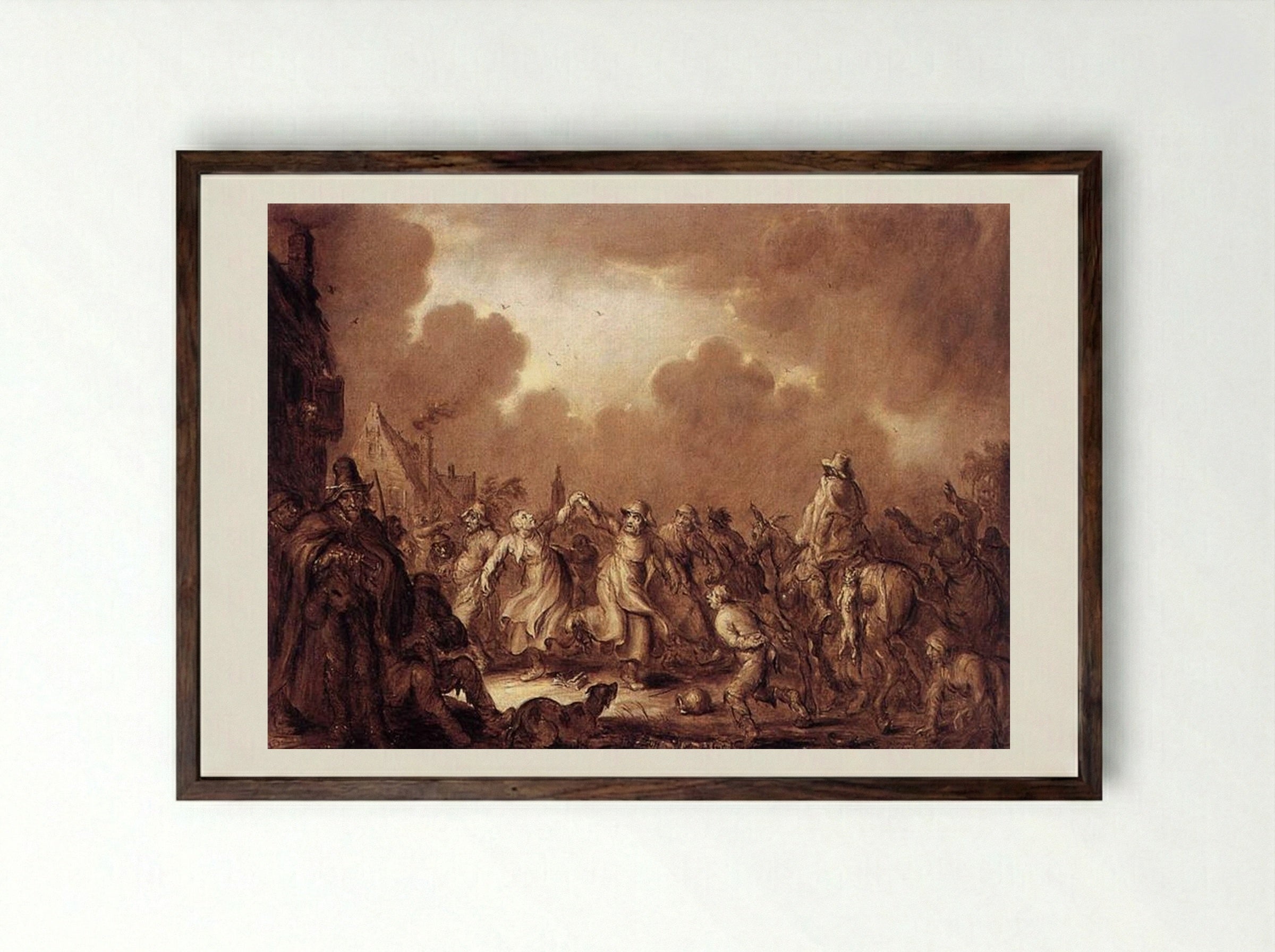 Fools Have the Most Fun - Adriaen van de Venne - Framed Print Dark Wood