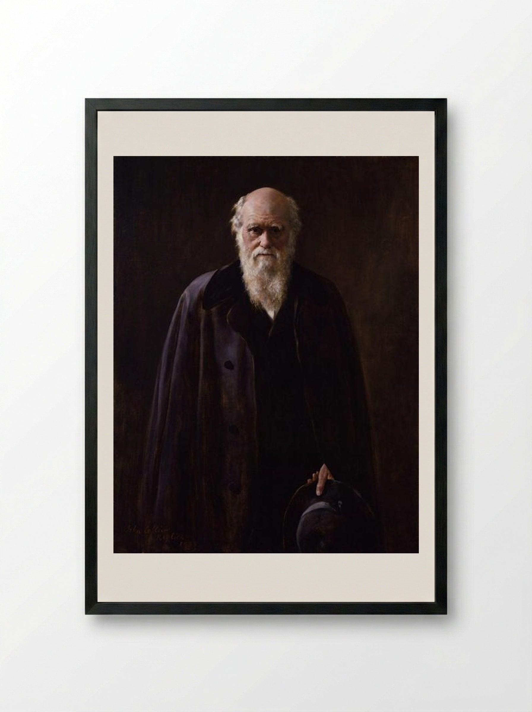 Charles Robert Darwin - John Collier - Framed Print Black