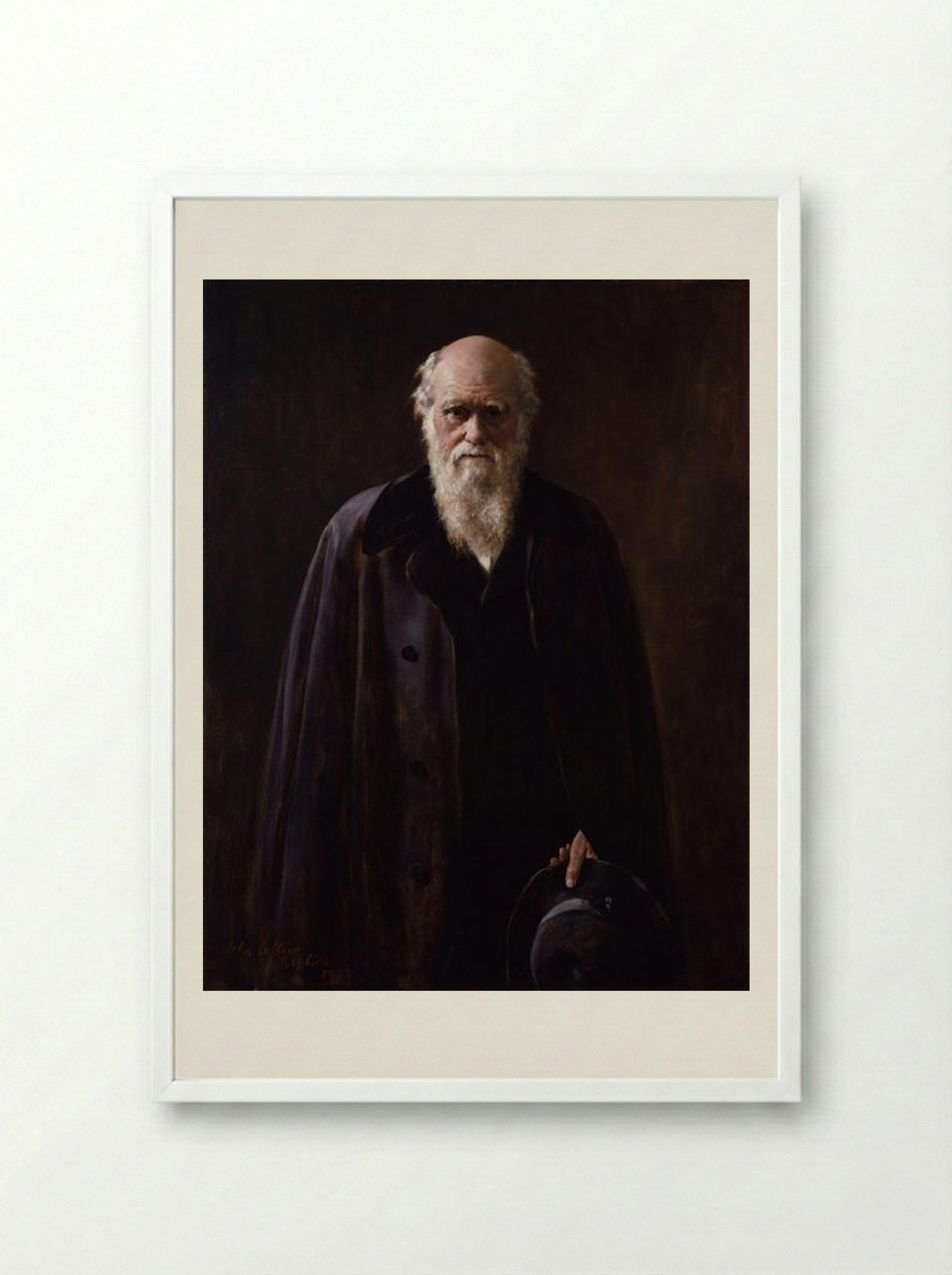 Charles Robert Darwin - John Collier - Framed Print White