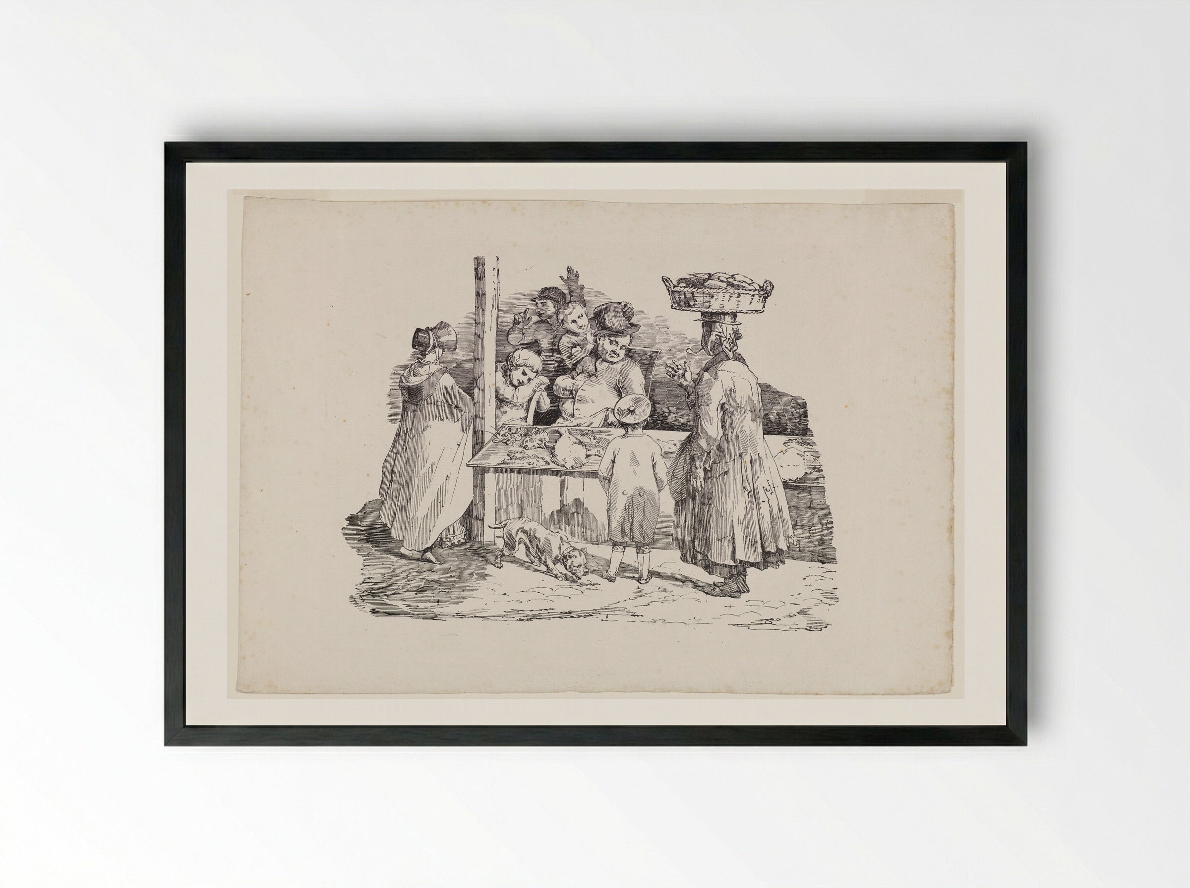 The Sleeping Fishmonger - Théodore Géricault - Framed Print Black