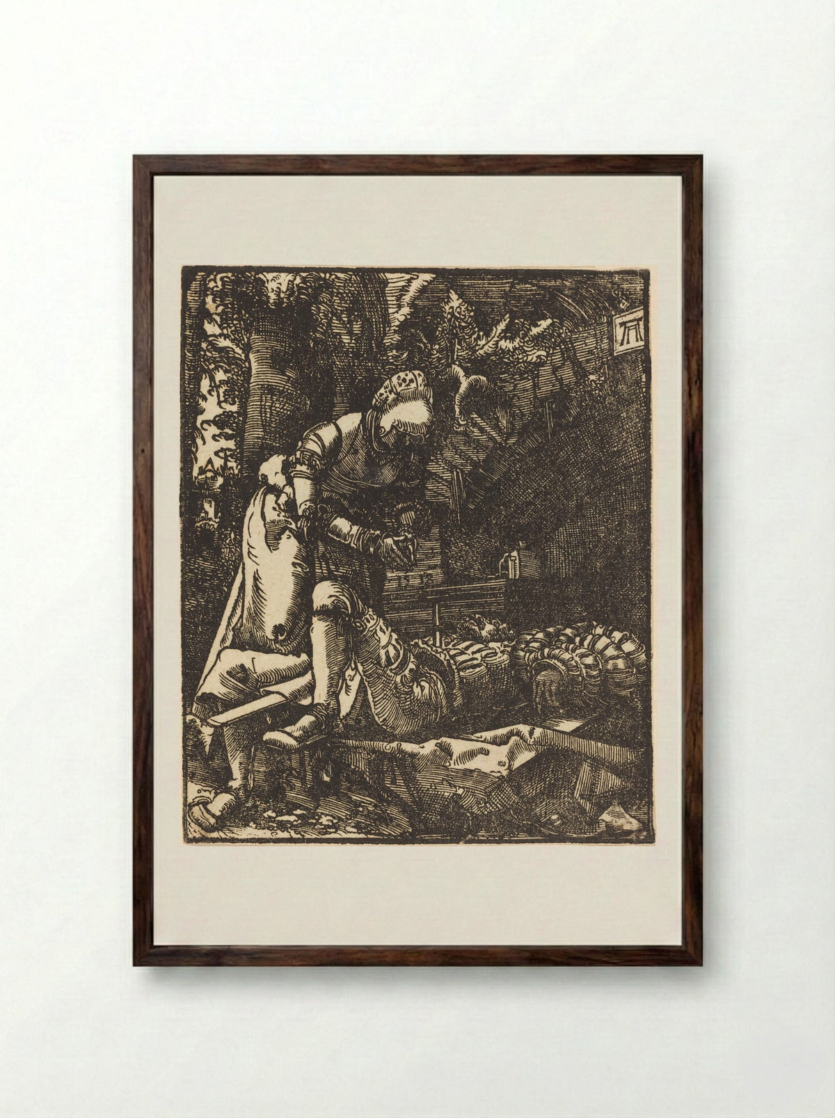 Pyramus and Thisbe - Albrecht Altdorfer - Framed Print Dark Wood