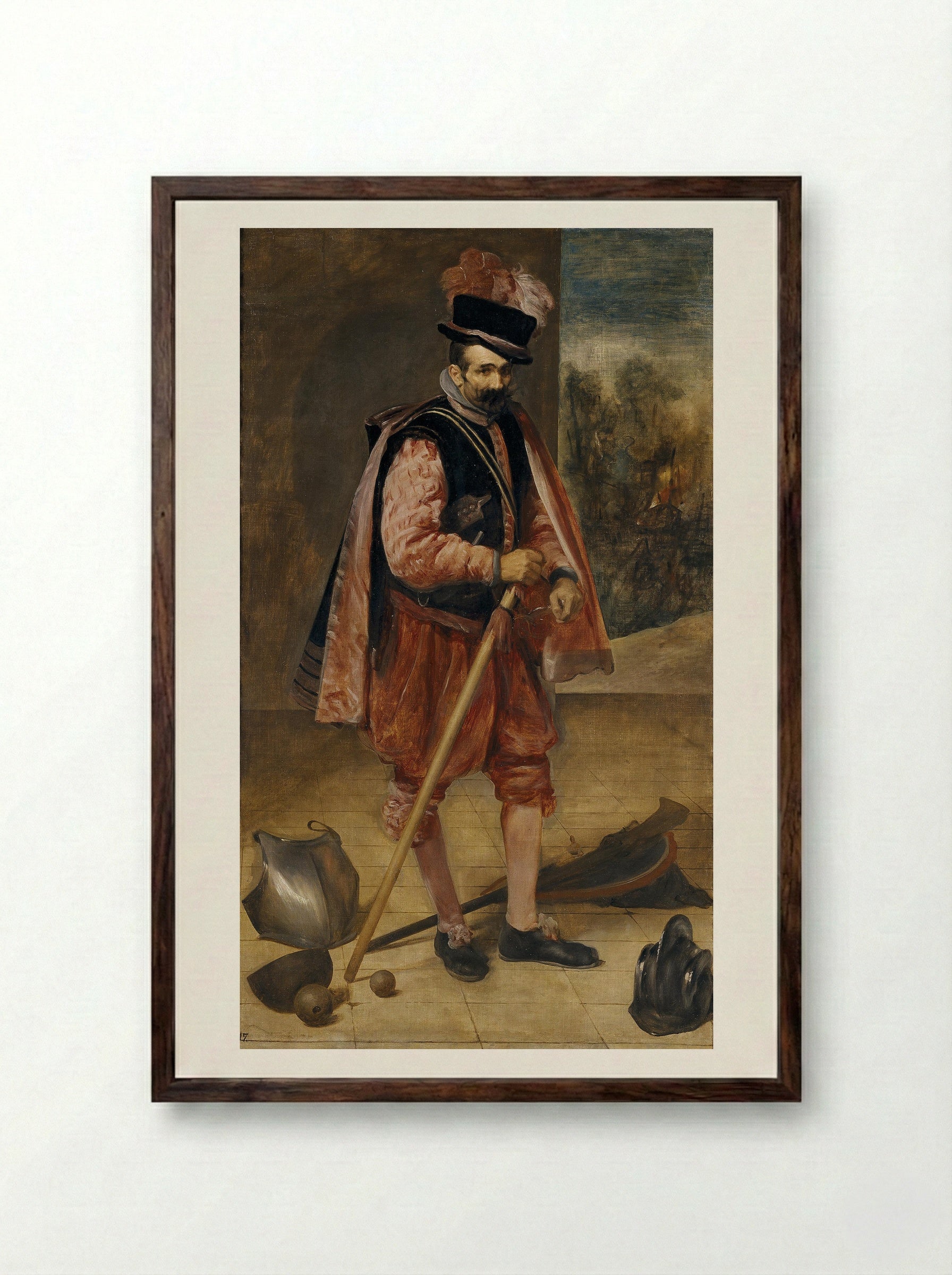 The Jester Don Juan of Austria - Diego Velázquez - Framed Print Dark Wood