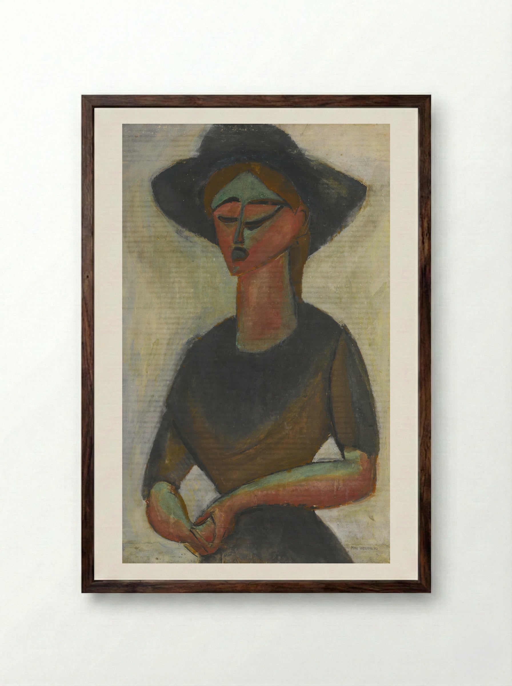 Soloist at Wanamaker's - Max Weber - Framed Print Dark Wood