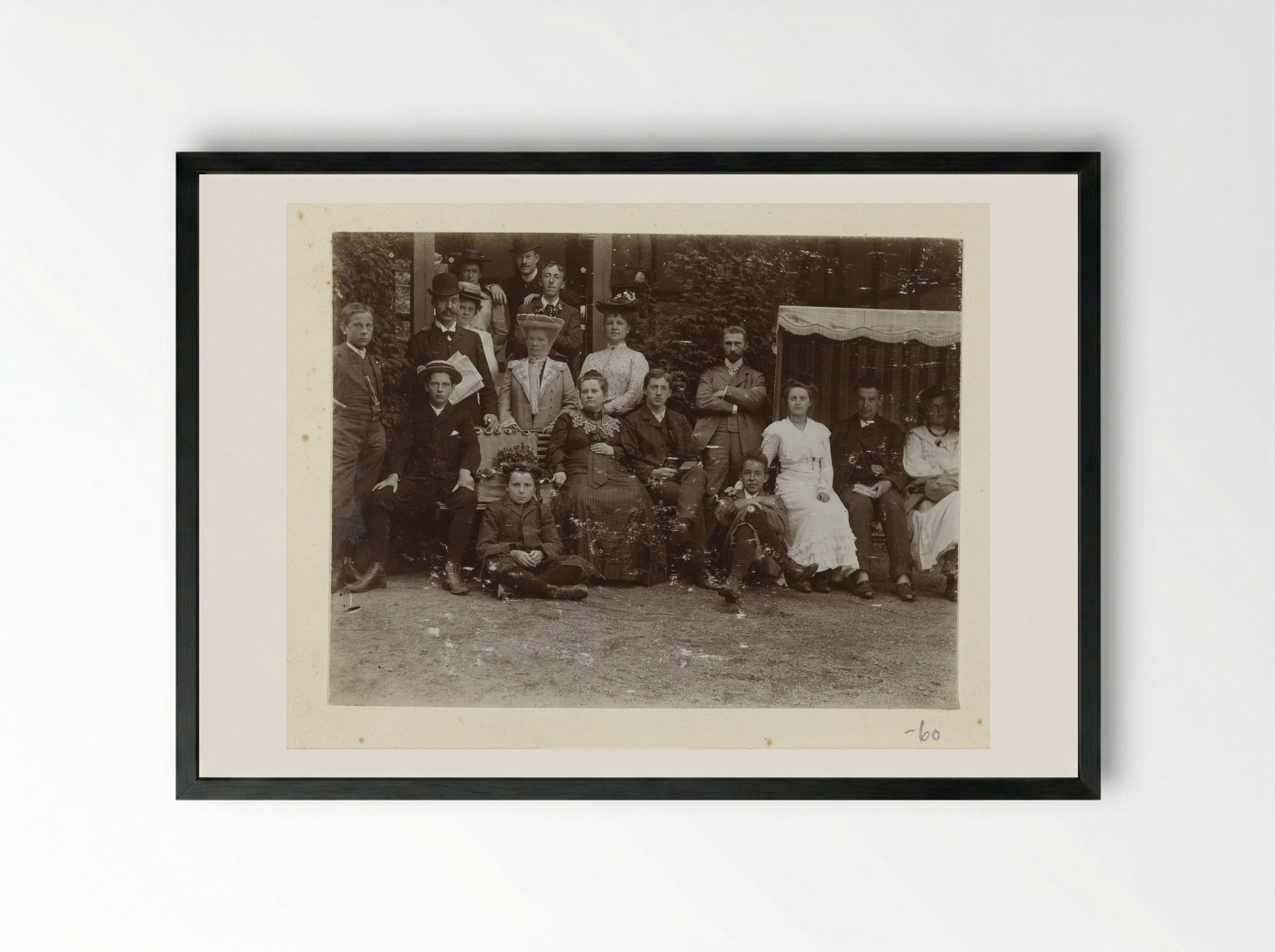 Group Portrait at the Estate (Gelderland) - Geldolph Adriaan Kessler - Framed Print Black