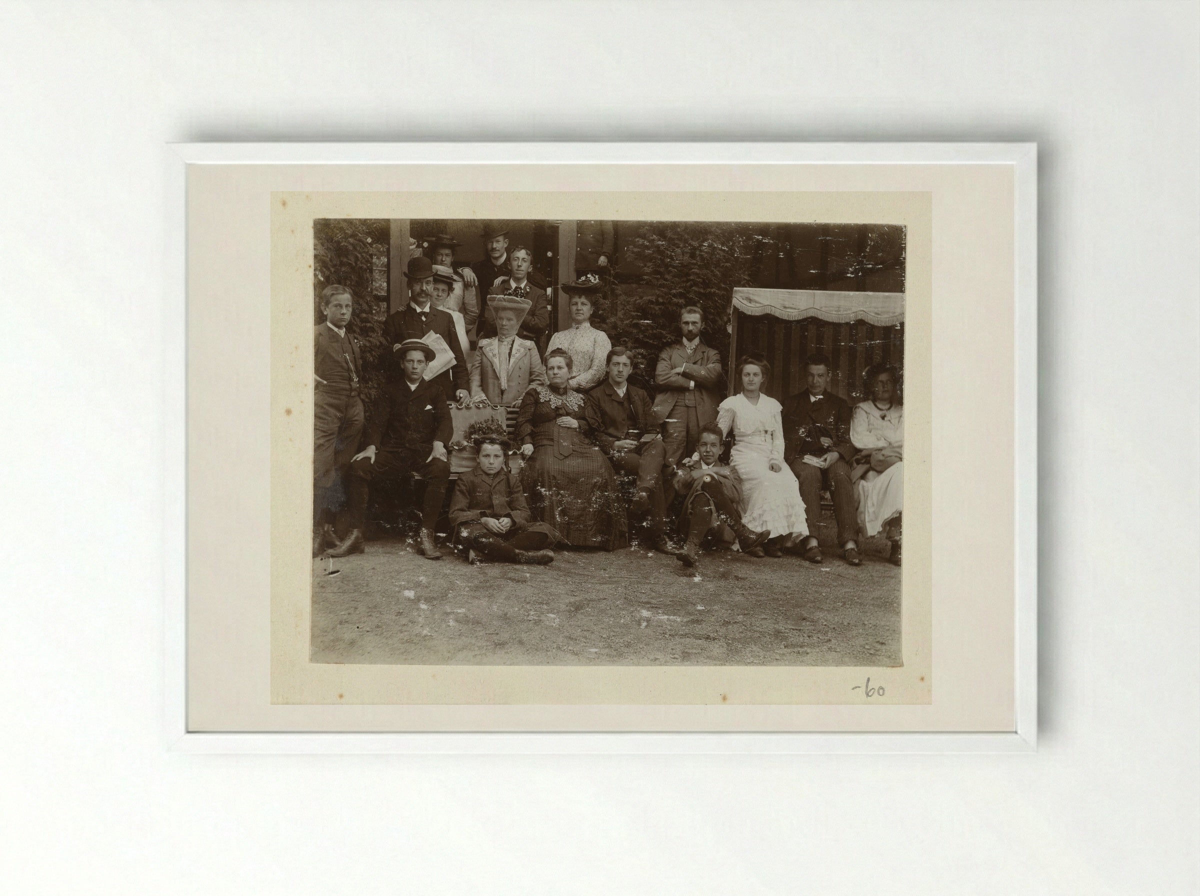 Group Portrait at the Estate (Gelderland) - Geldolph Adriaan Kessler - Framed Print White