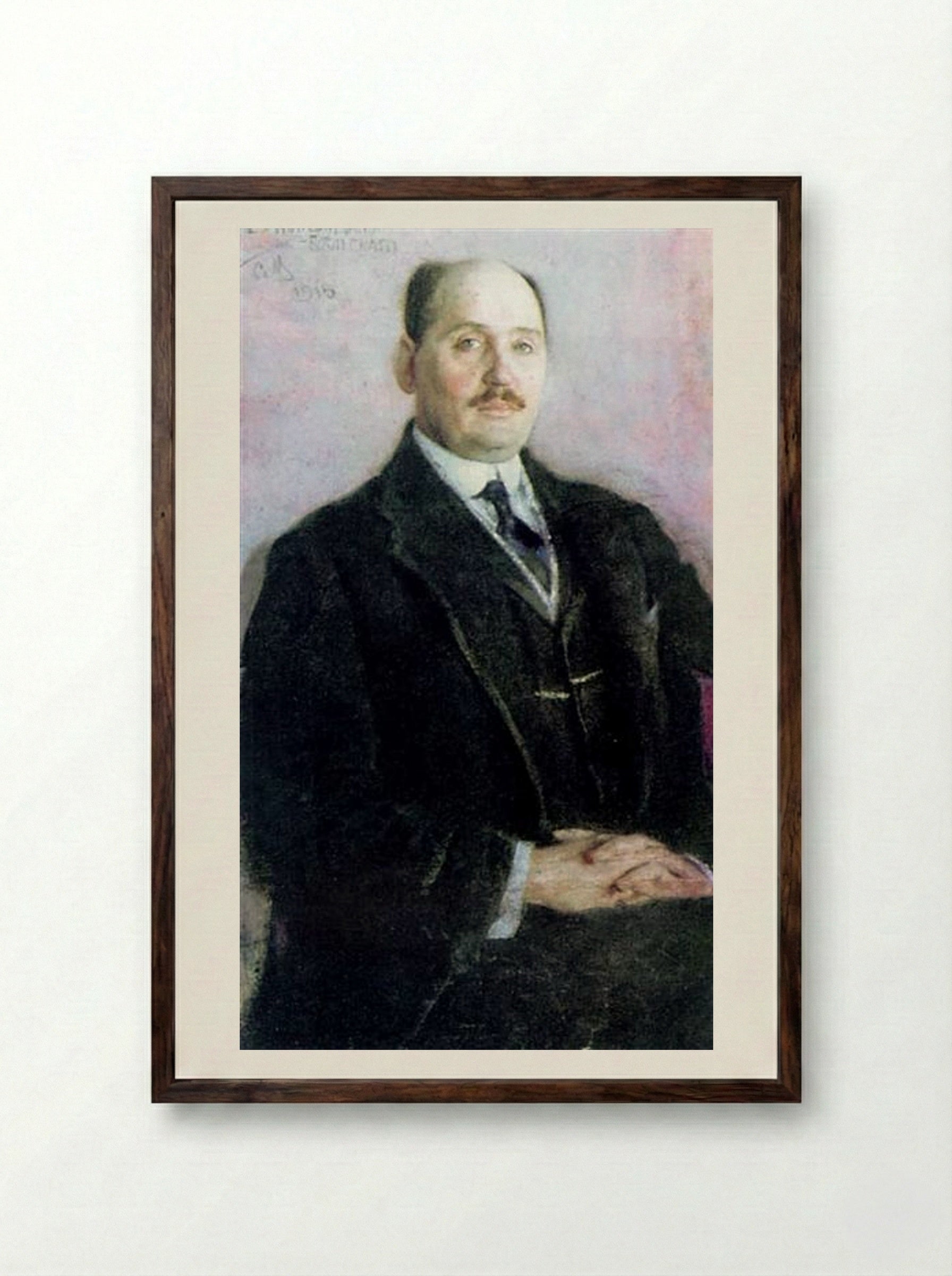 Self-Portrait - Nikolay Bogdanov-Belsky - Framed Print Dark Wood