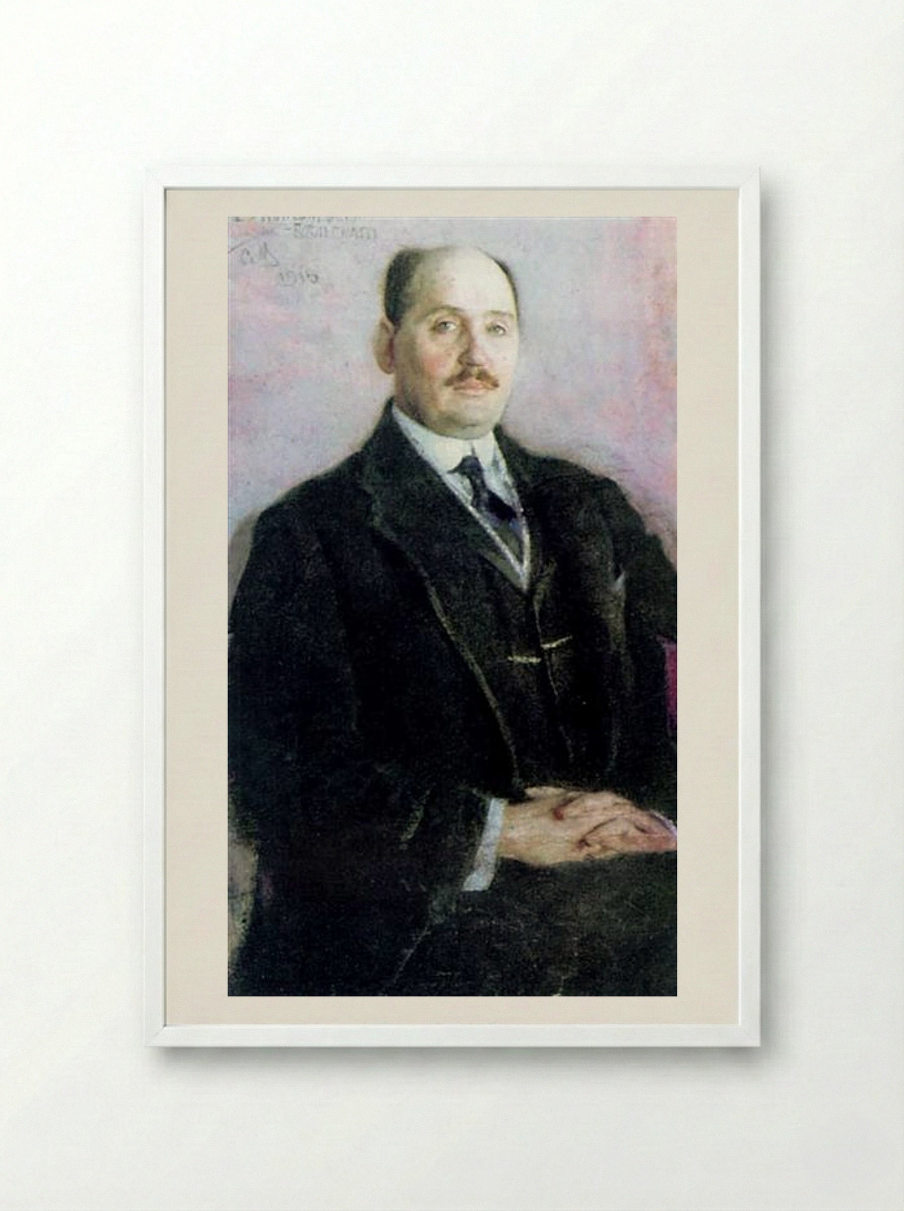 Self-Portrait - Nikolay Bogdanov-Belsky - Framed Print White