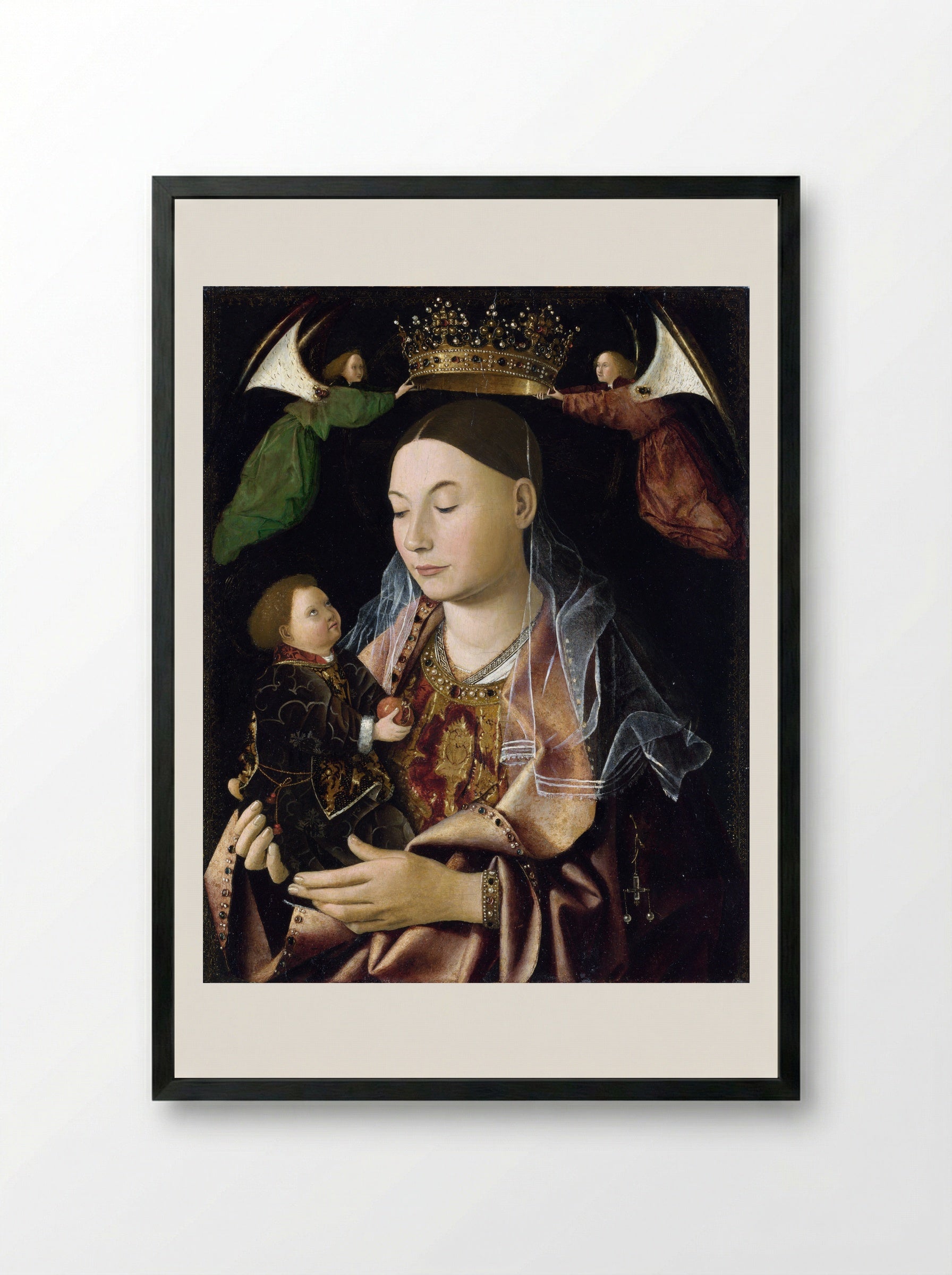 Madonna and Child (Salting Madonna) - Antonello da Messina - Framed Print Black