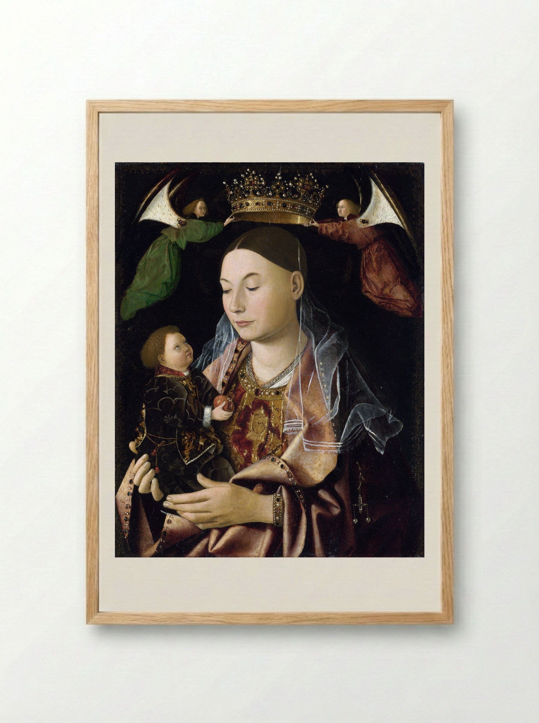 Madonna and Child (Salting Madonna) - Antonello da Messina - Framed Print Wood