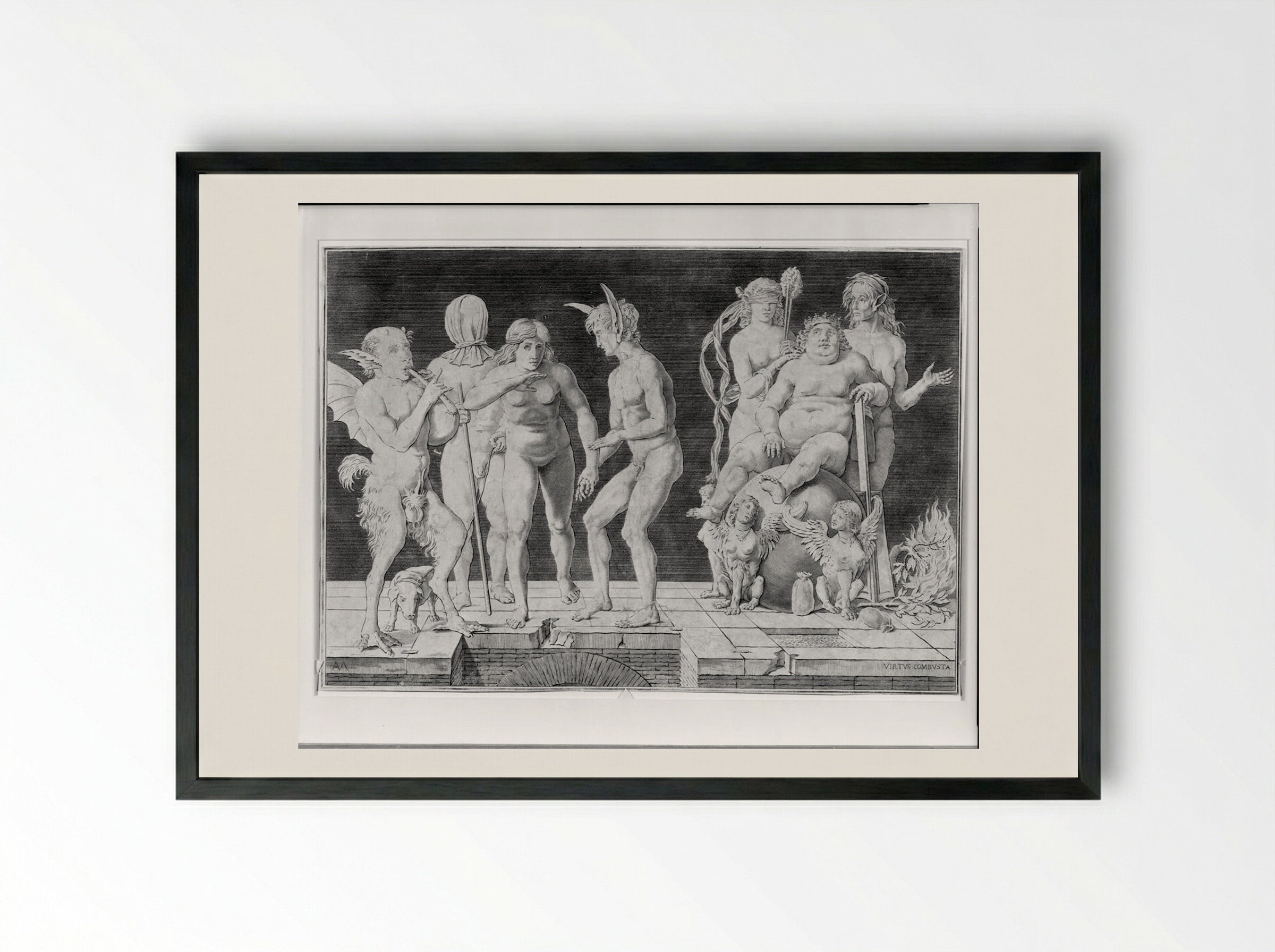 Virtue Combusta - Andrea Mantegna - Framed Print Black
