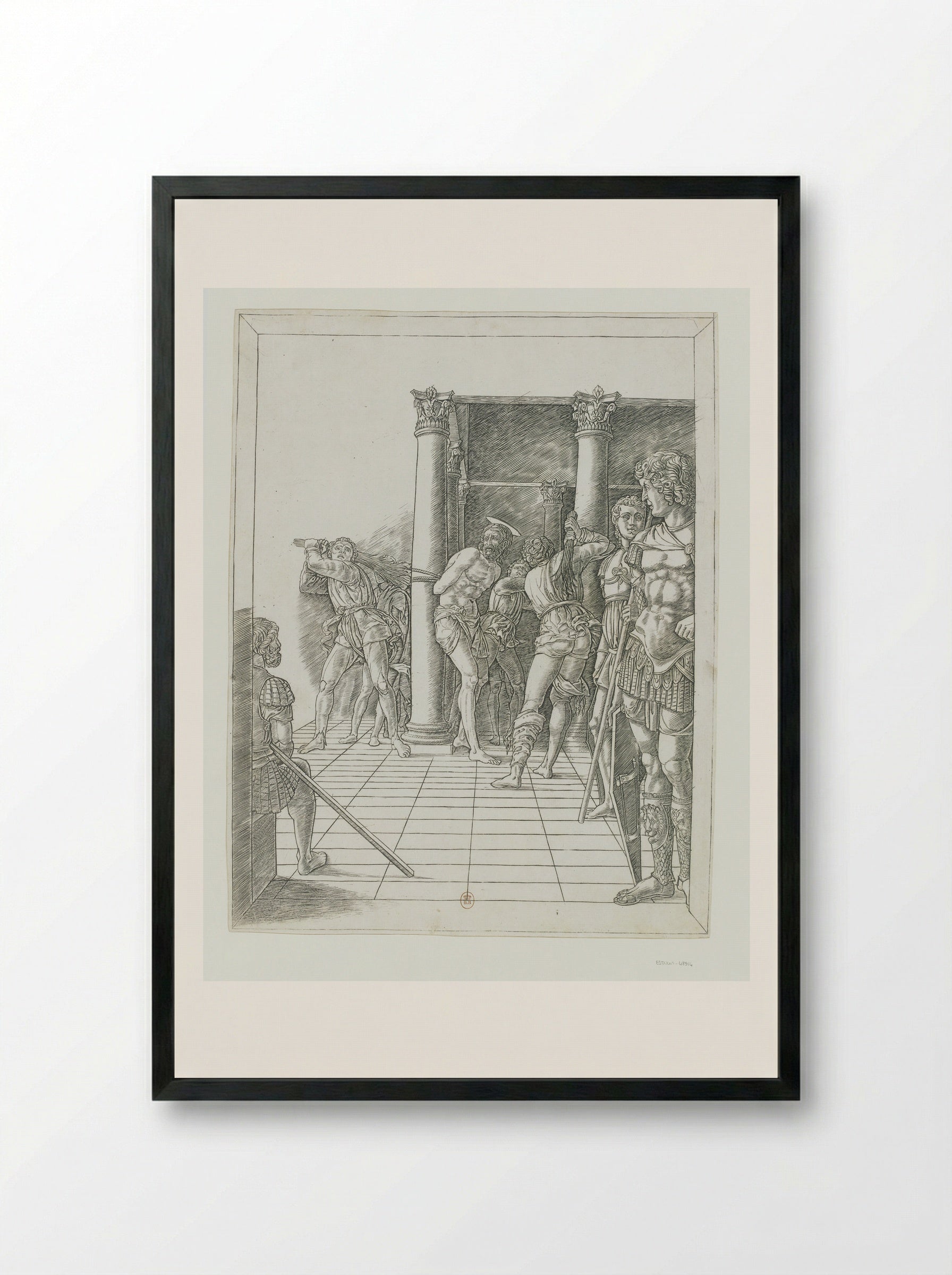 The Flagellation (with the pavement) - Andrea Mantegna - Framed Print Black