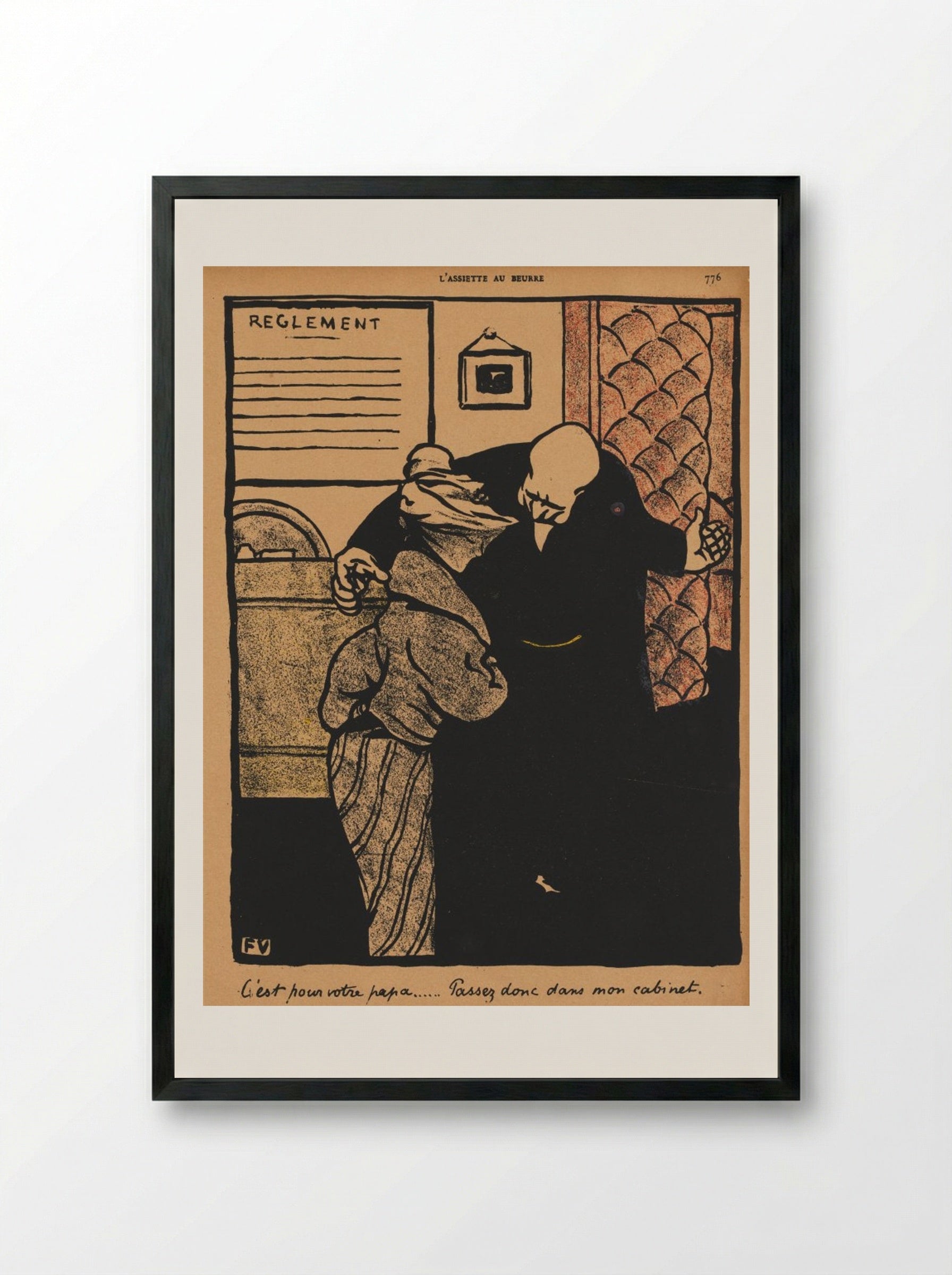 It's about your father... - Félix Vallotton - Framed Print Black