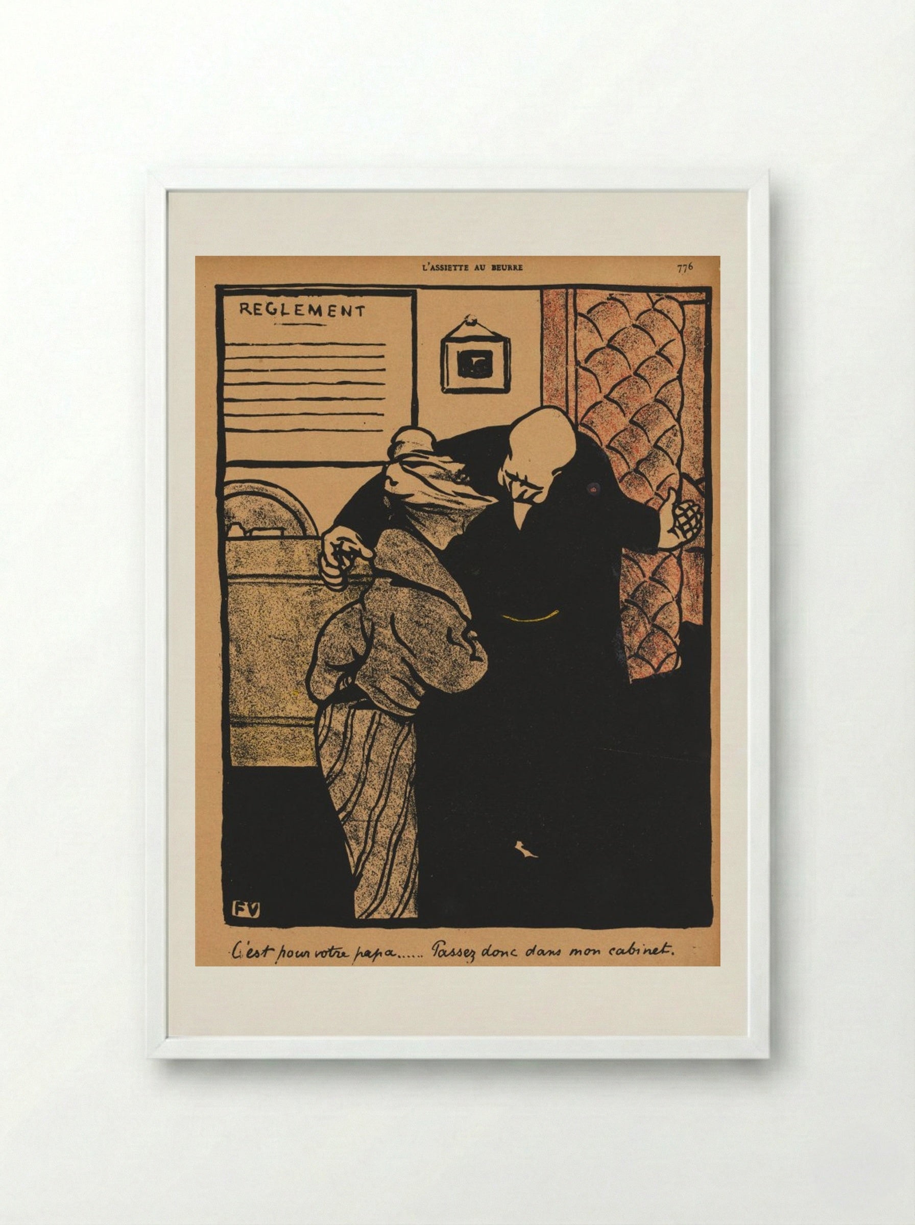It's about your father... - Félix Vallotton - Framed Print White