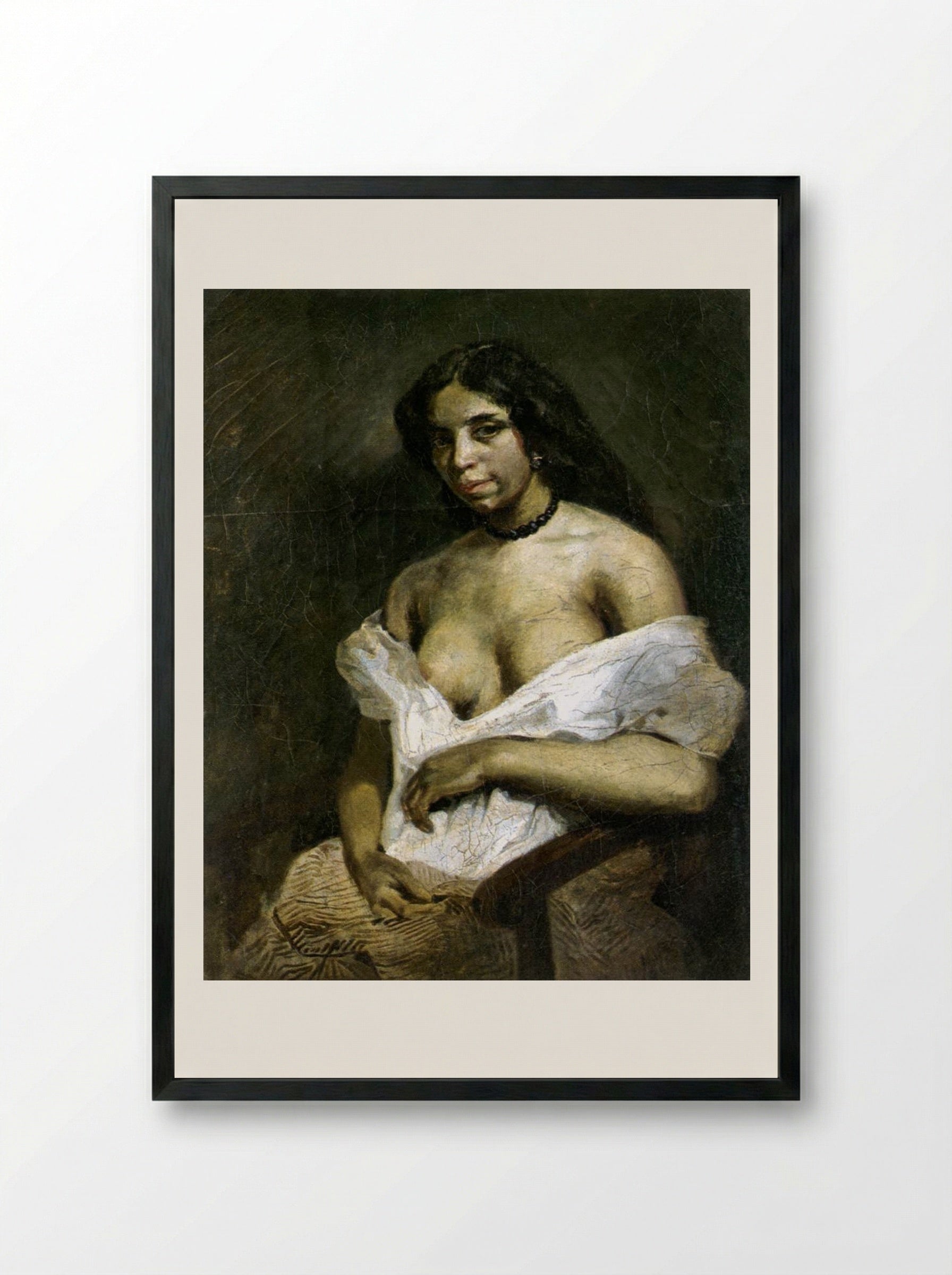 Aspasia - Eugène Delacroix - Framed Print Black