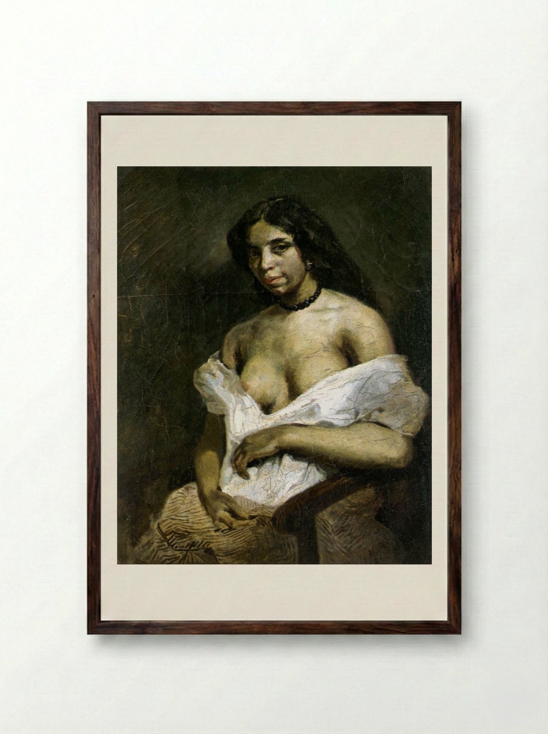 Aspasia - Eugène Delacroix - Framed Print Dark Wood