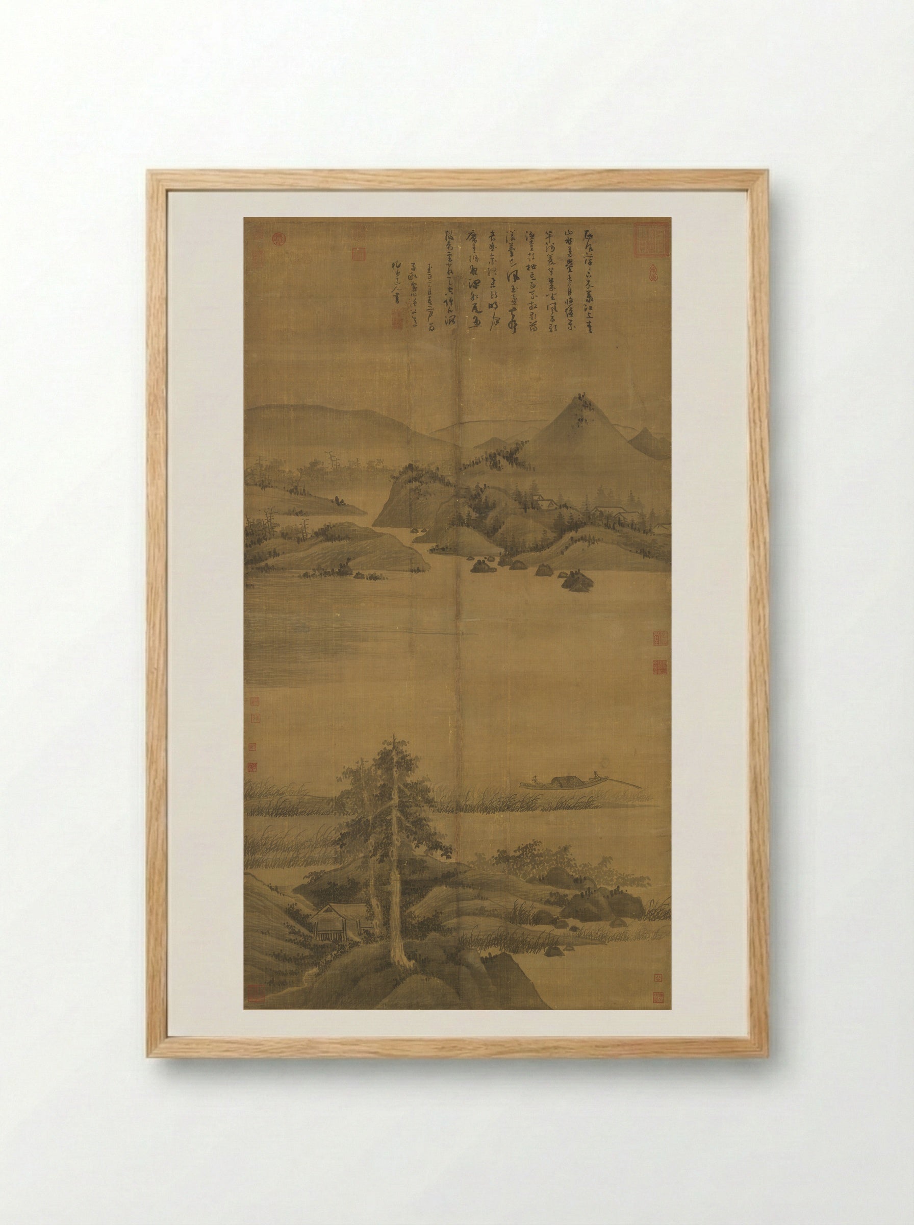 Fisherman - Wu Zhen - Framed Print Wood