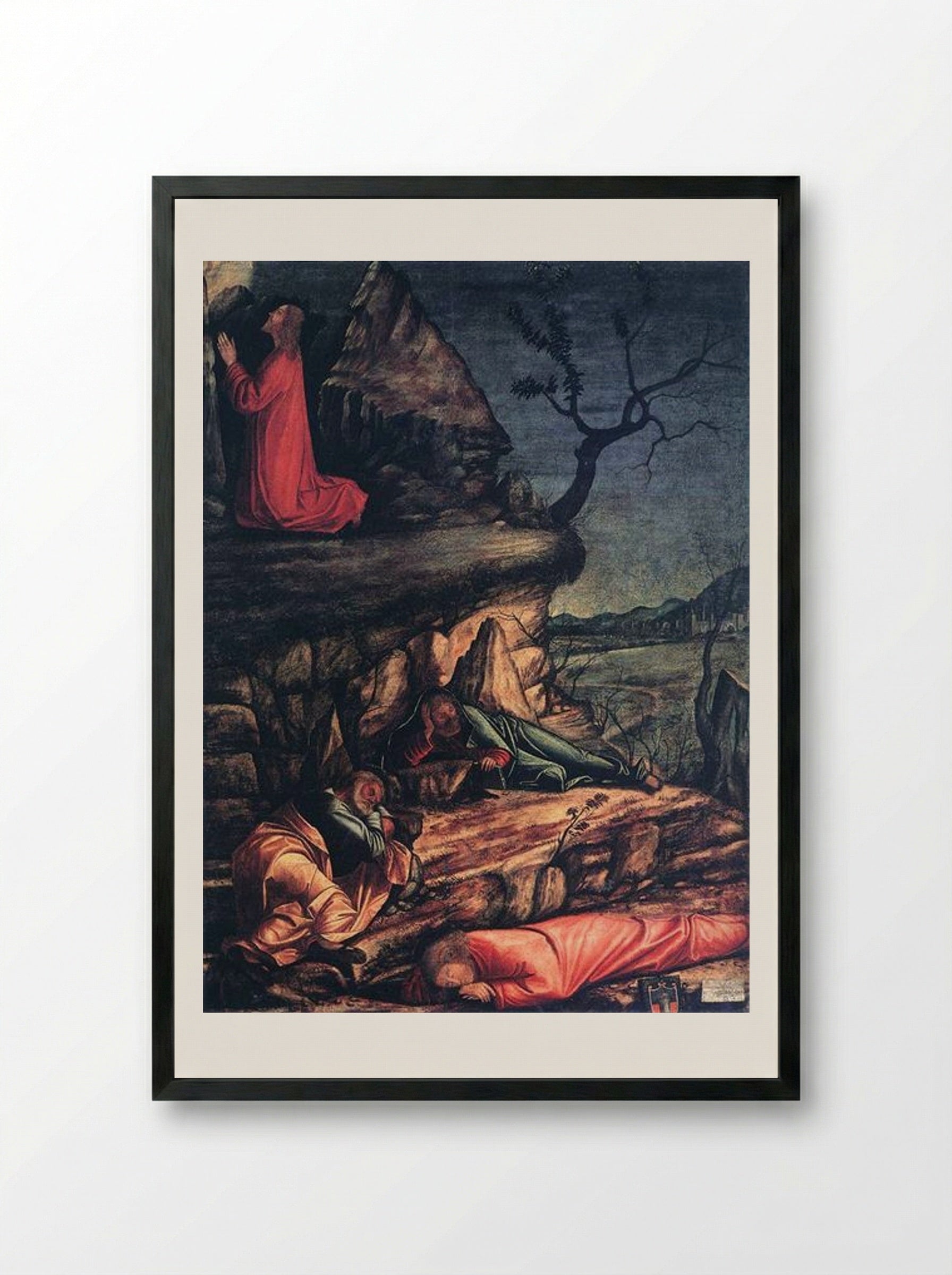 The Agony in the Garden - Vittore Carpaccio - Framed Print Black