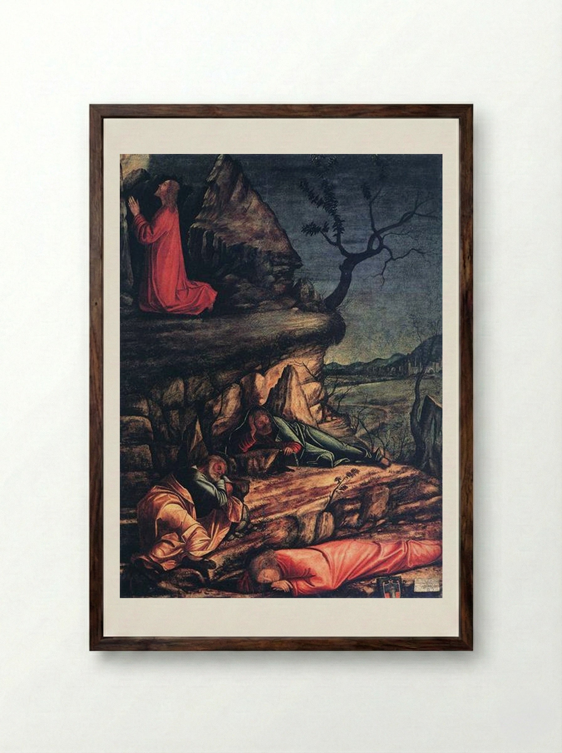 The Agony in the Garden - Vittore Carpaccio - Framed Print Dark Wood