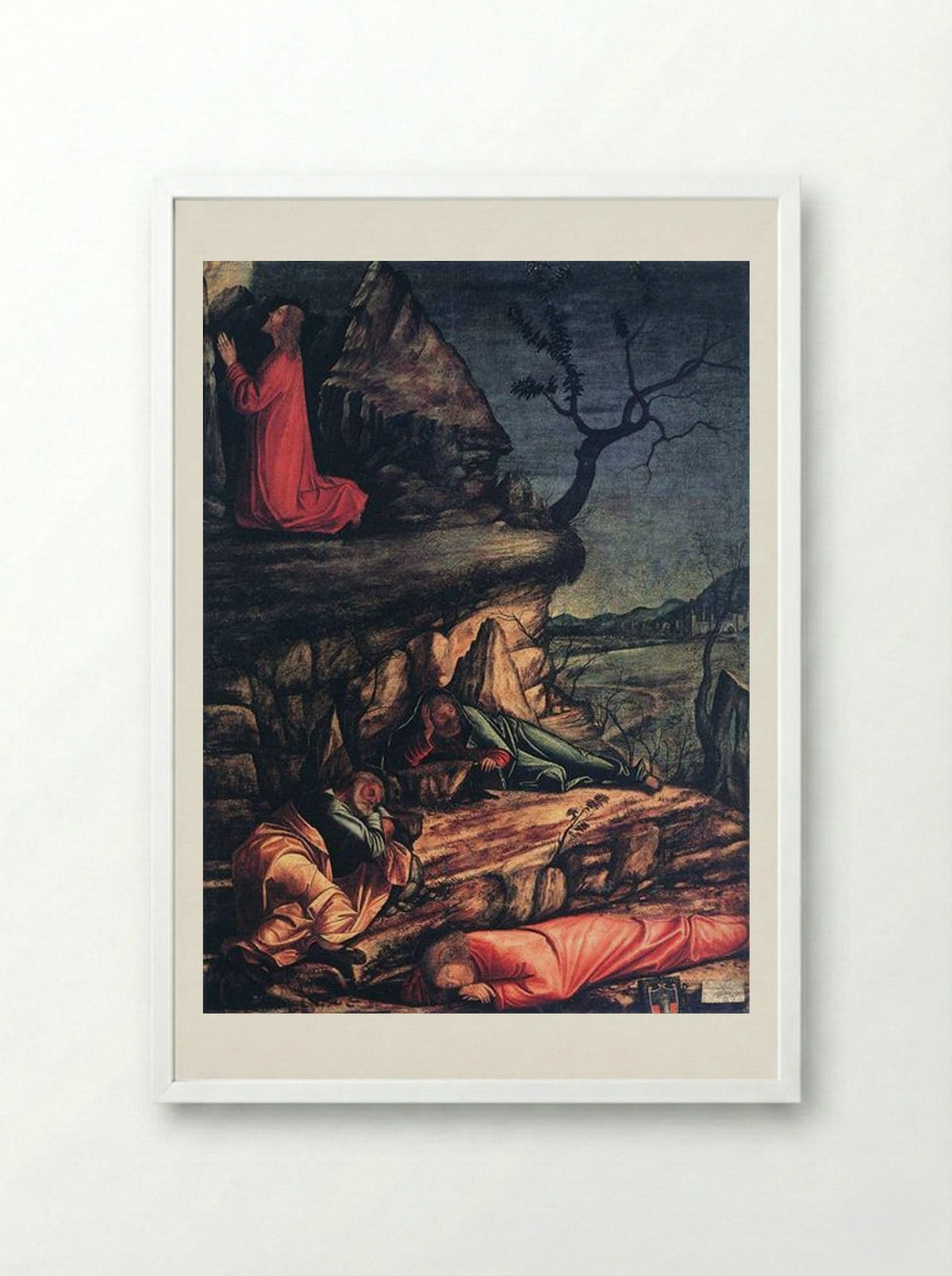The Agony in the Garden - Vittore Carpaccio - Framed Print White
