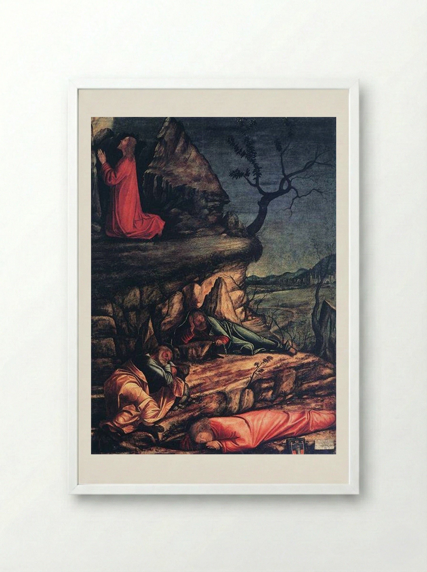 The Agony in the Garden - Vittore Carpaccio - Framed Print White