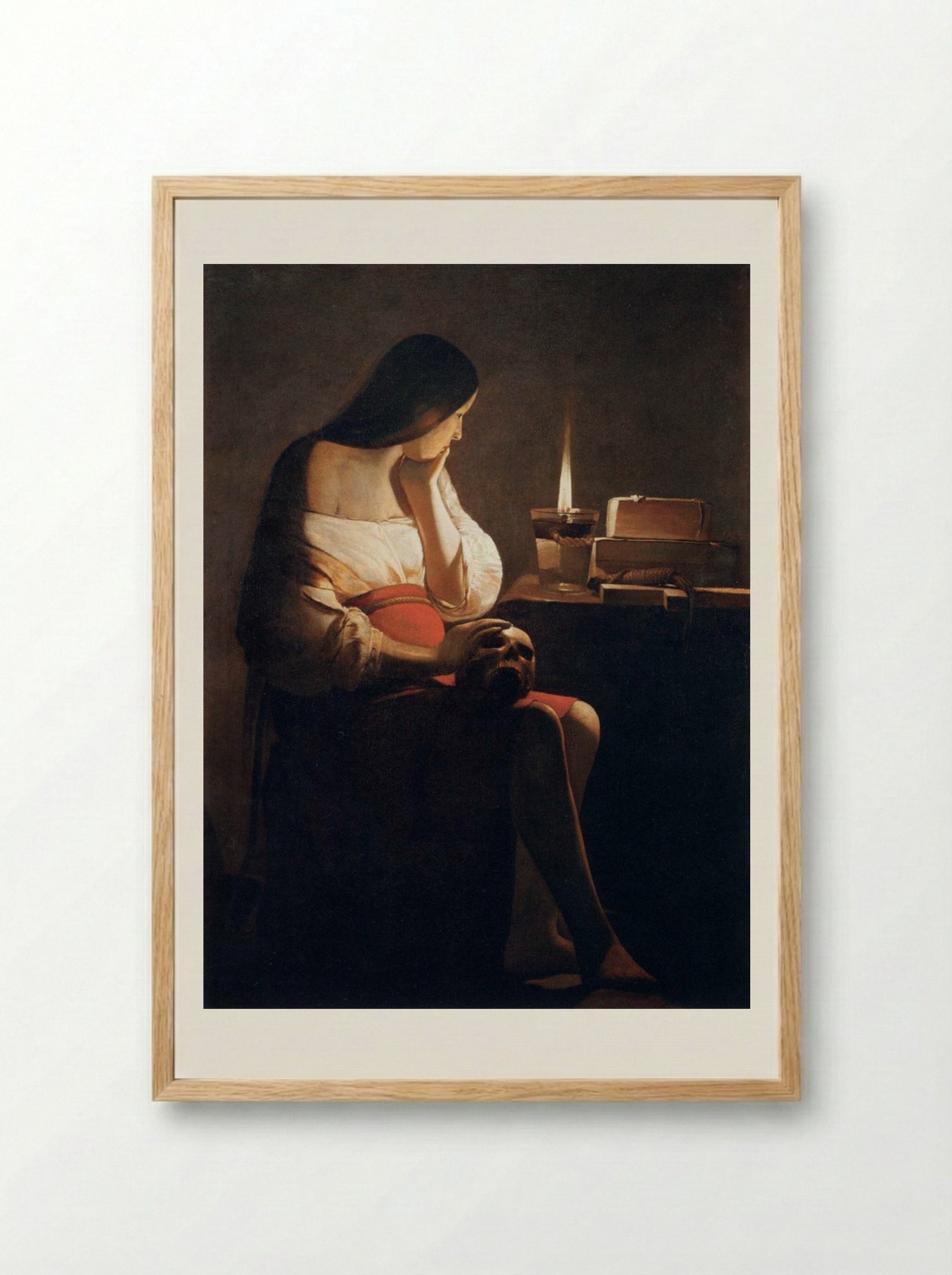 Mary Magdalene with the Night Light - Georges de la Tour - Framed Print Wood