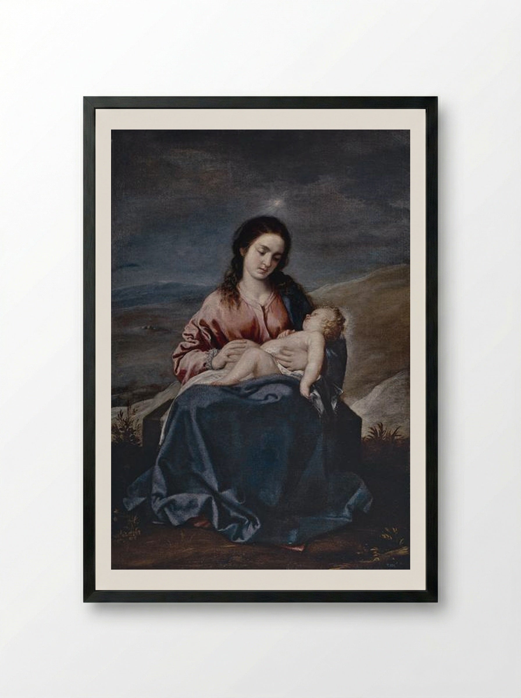 The Virgin and Child - Alonso Cano - Framed Print Black