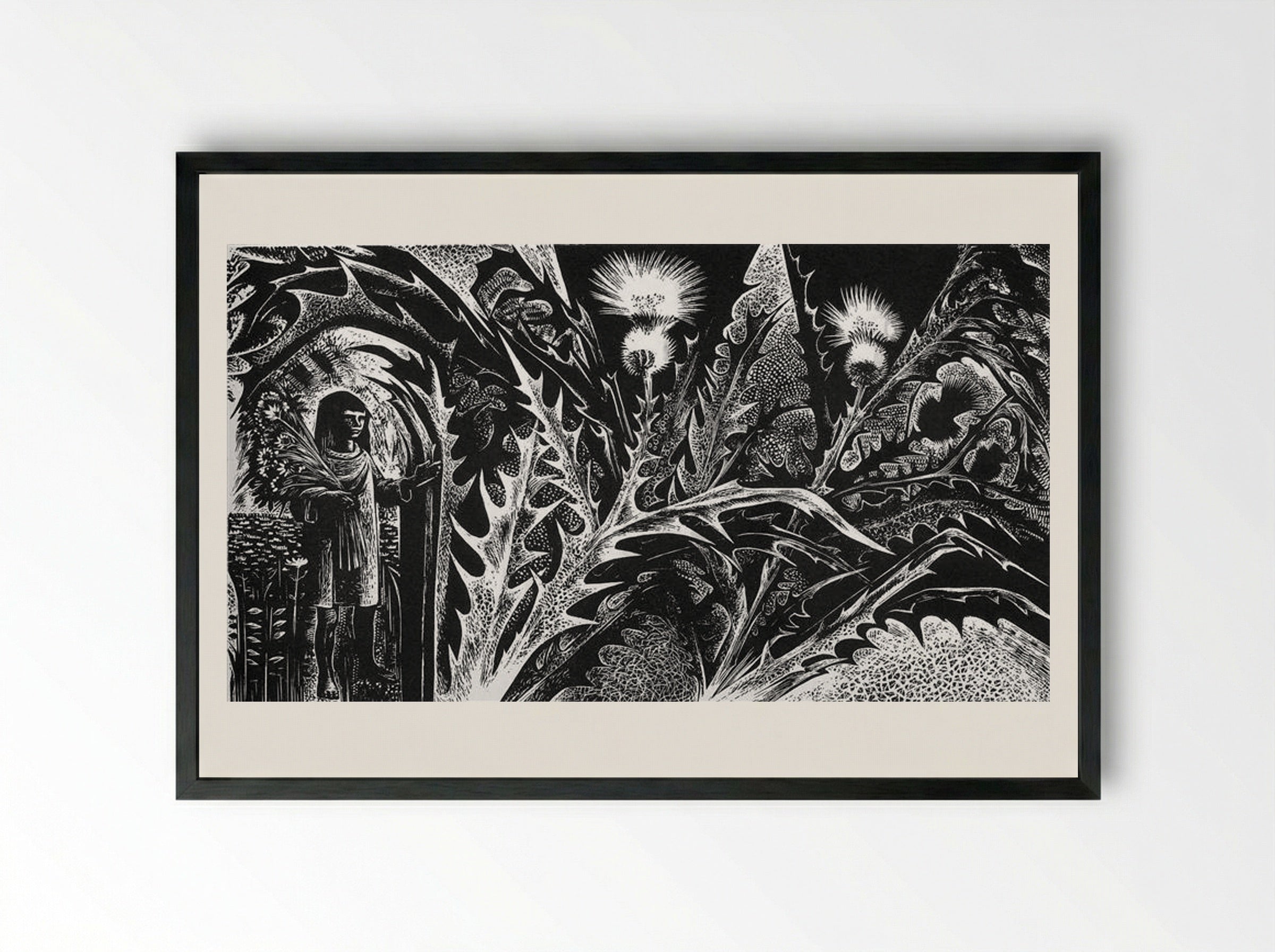 Flower Girl - Lynd Ward - Framed Print Black