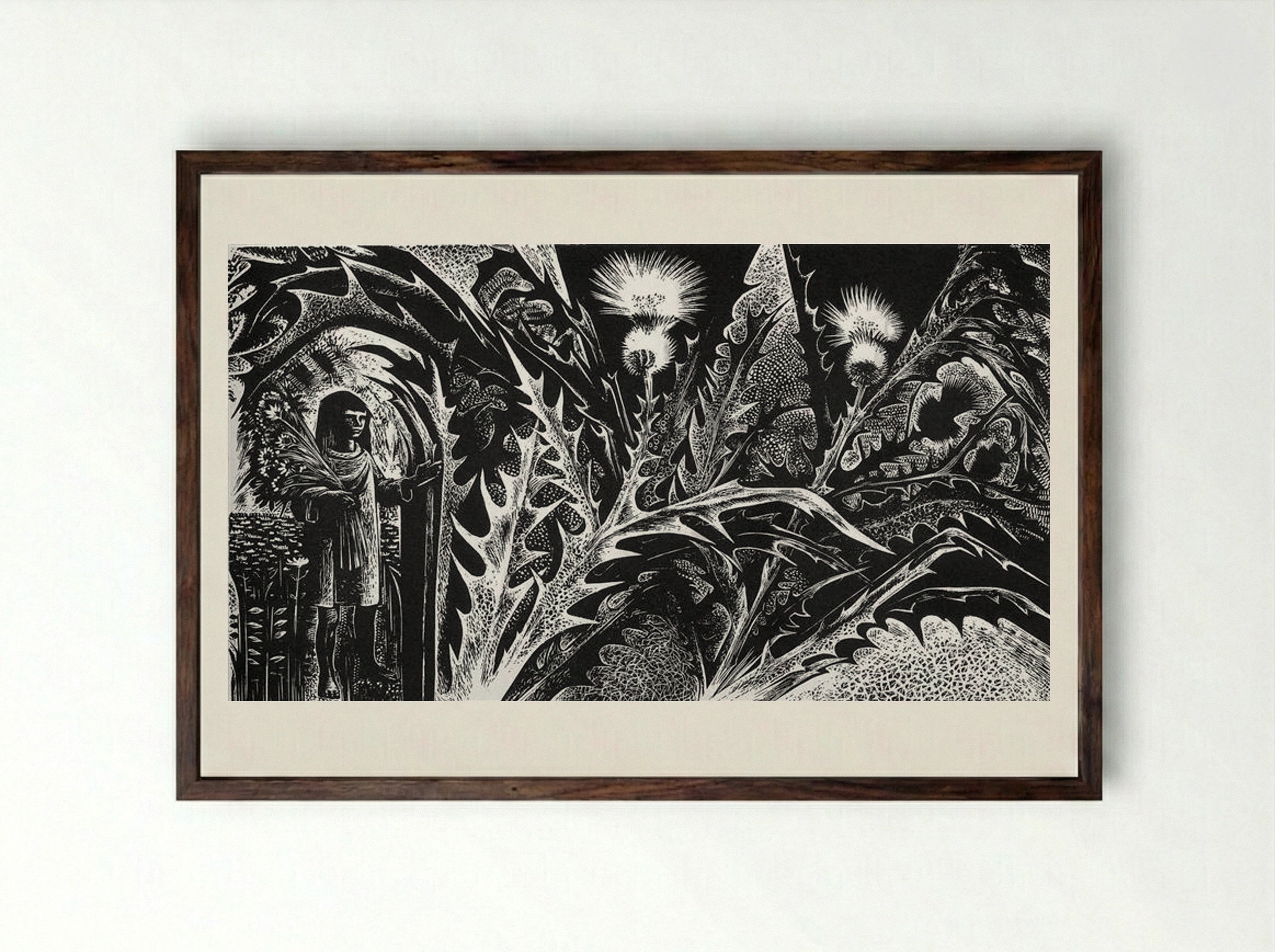 Flower Girl - Lynd Ward - Framed Print Dark Wood