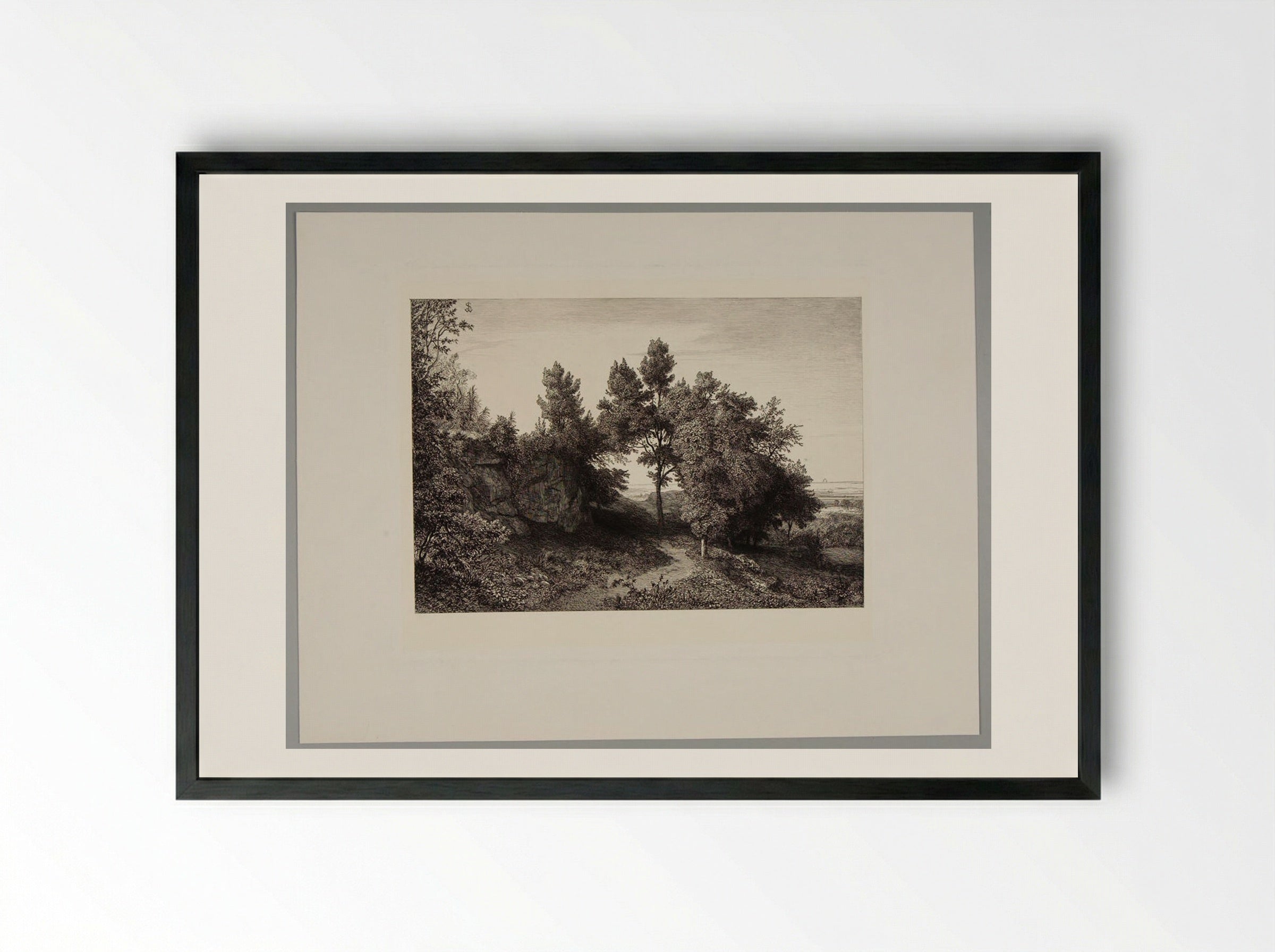 Evening with Albano - Johann Wilhelm Schirmer - Framed Print Black