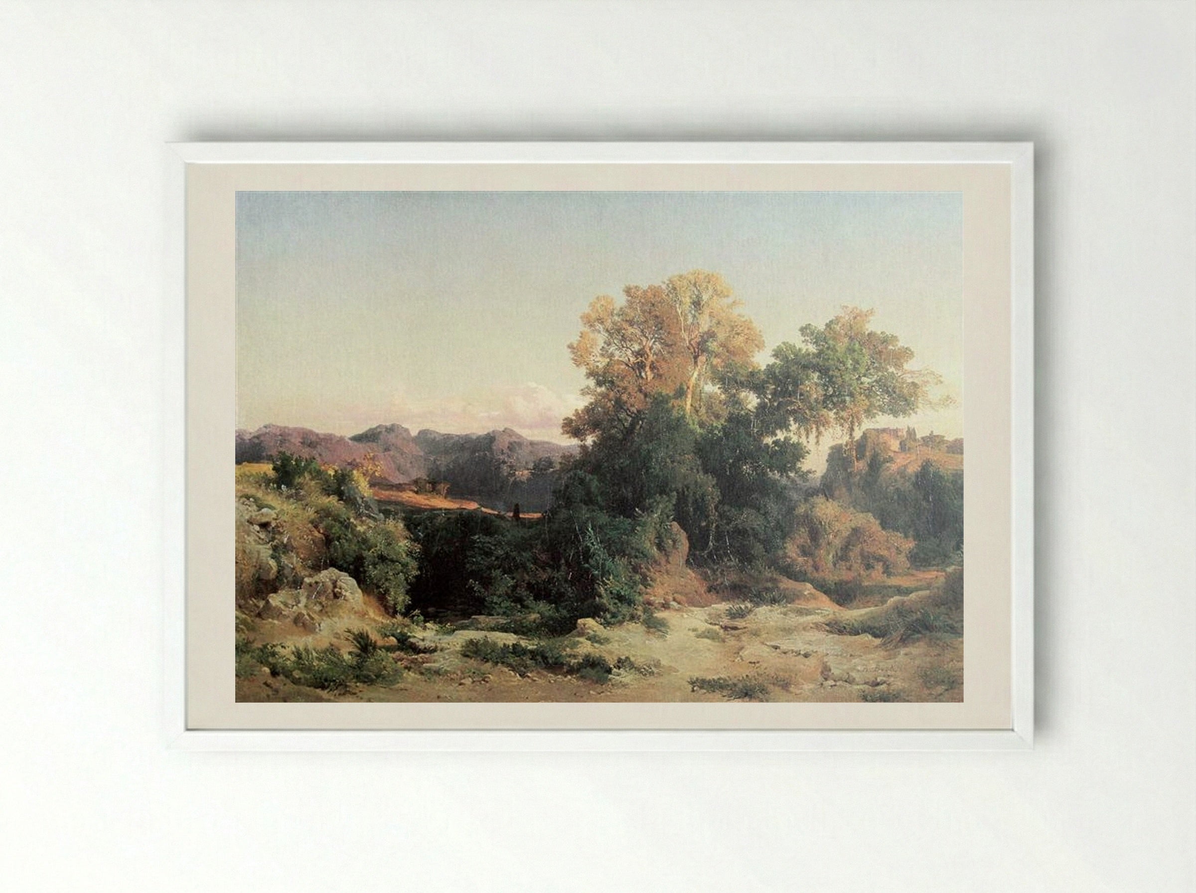 At Alban Hills - Arnold Böcklin - Framed Print White