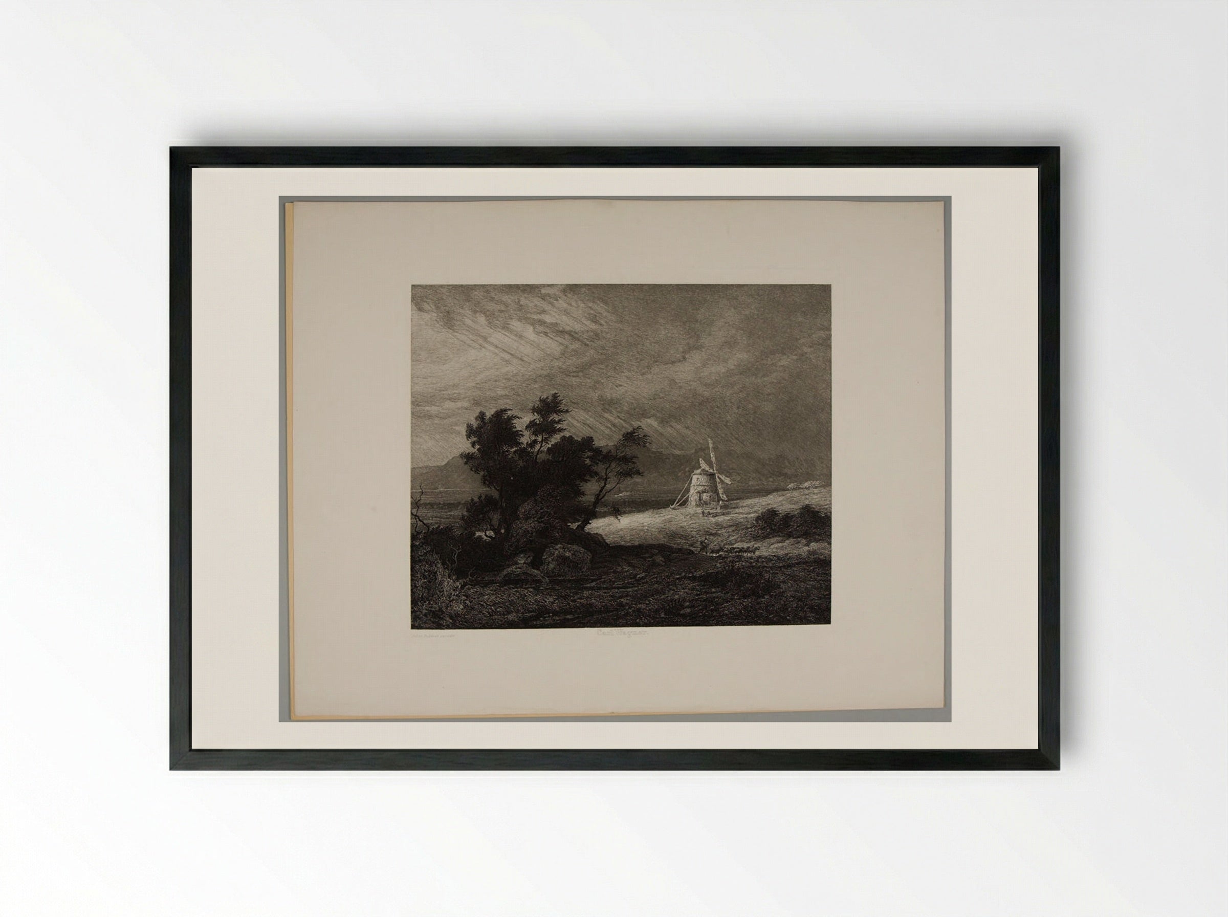 Windmill - Carl Wagner - Framed Print Black