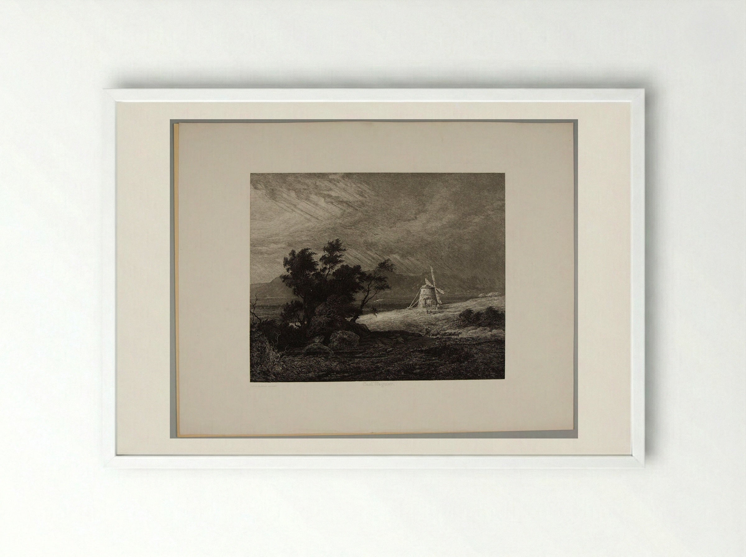 Windmill - Carl Wagner - Framed Print White