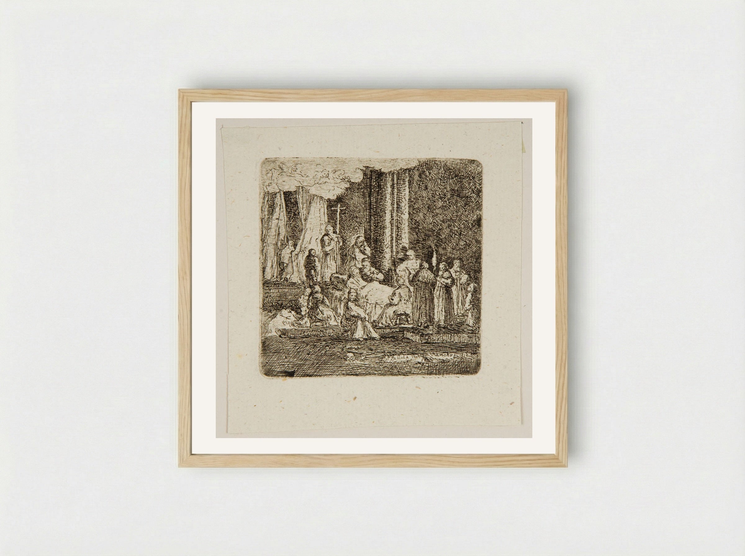 Deathbed - Carl Friedrich von Rumohr - Framed Print Wood