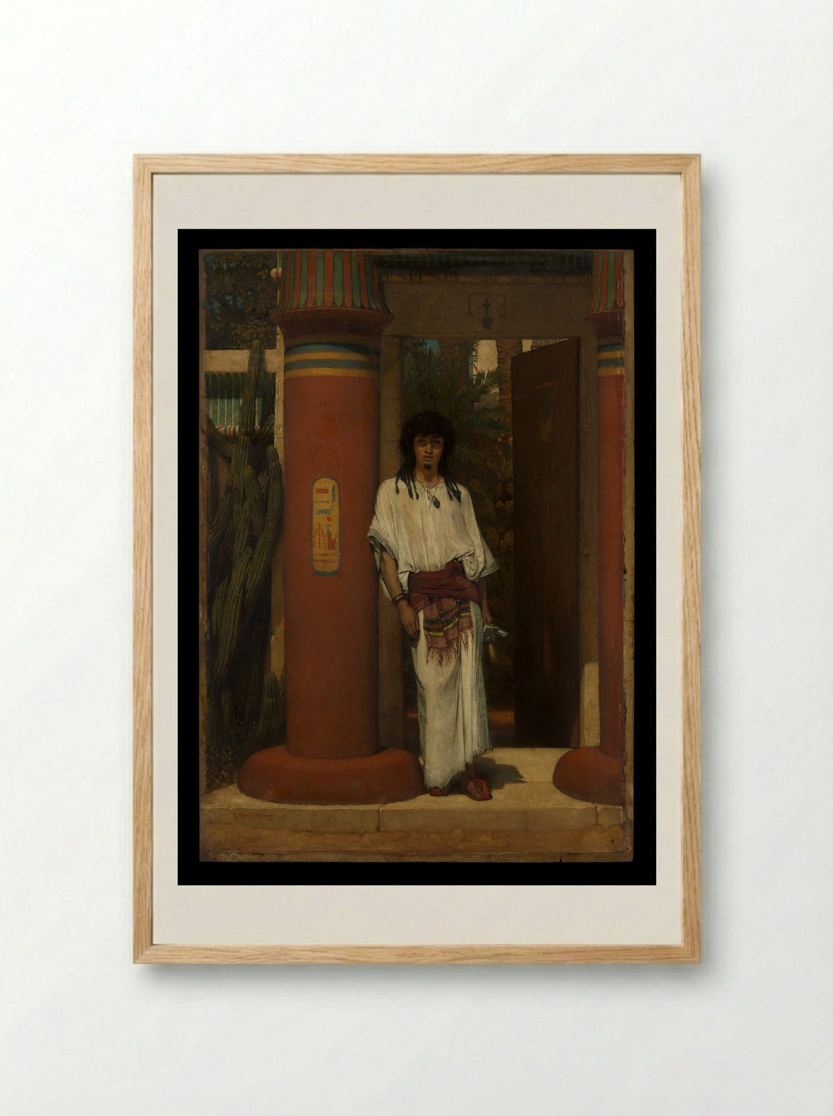 An Egyptian in a Doorway - Sir Lawrence Alma-Tadema - Framed Print Wood