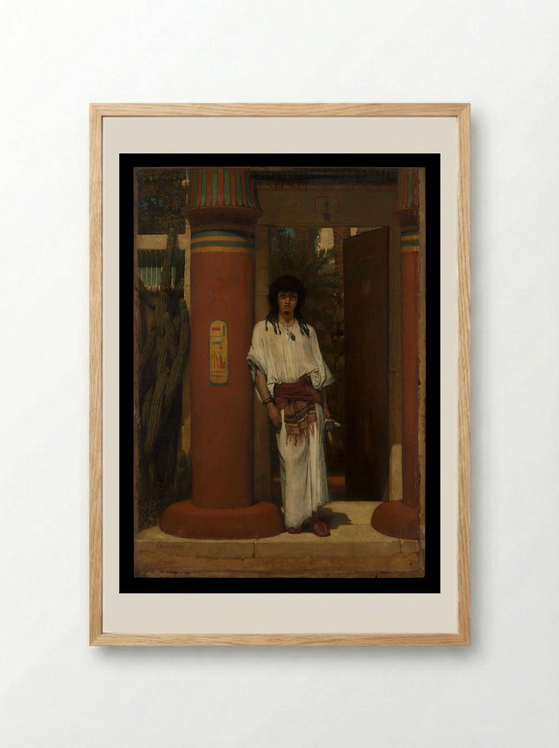 An Egyptian in a Doorway - Sir Lawrence Alma-Tadema - Framed Print Wood