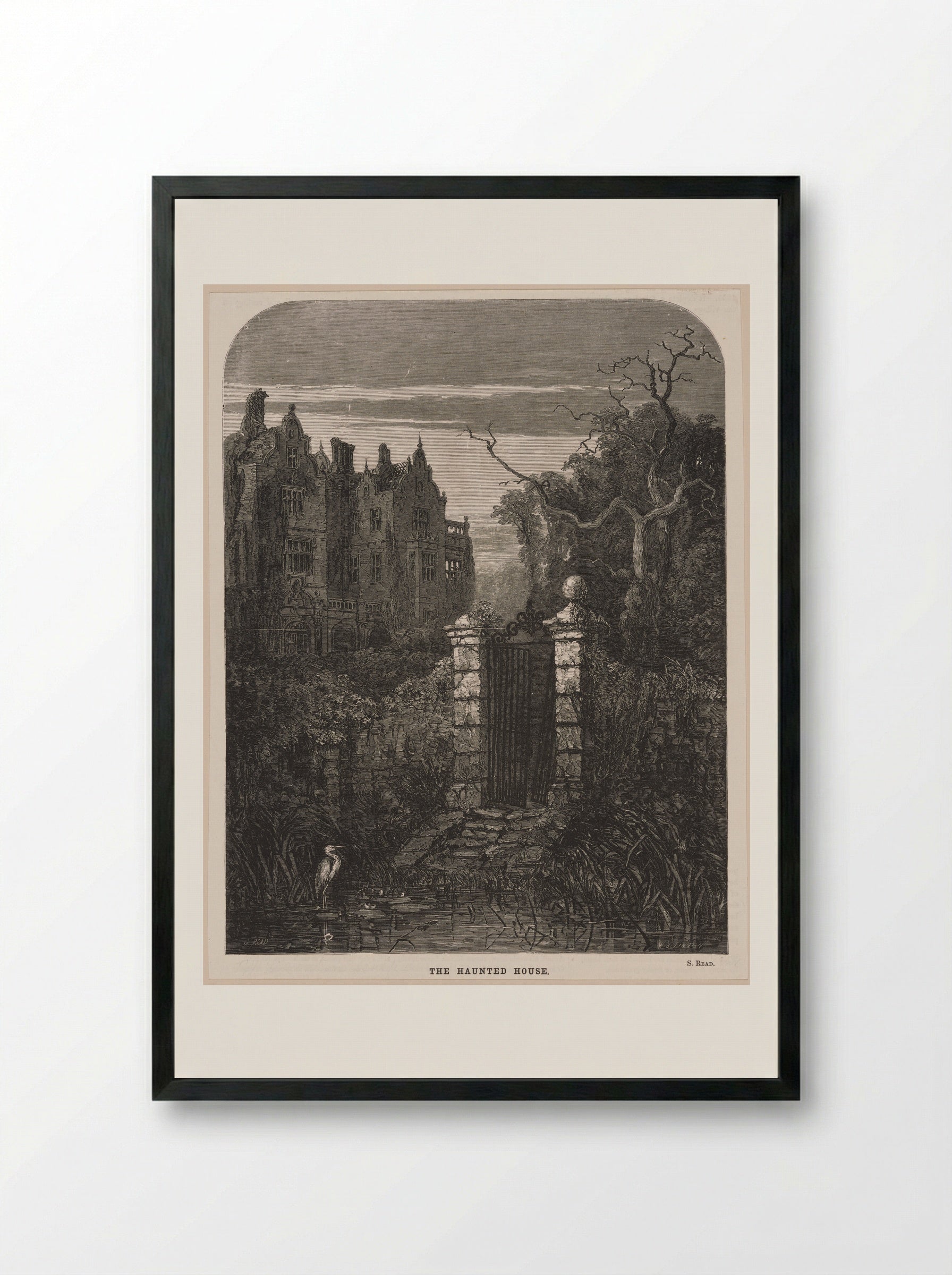 The Haunted House - William James Linton - Framed Print Black