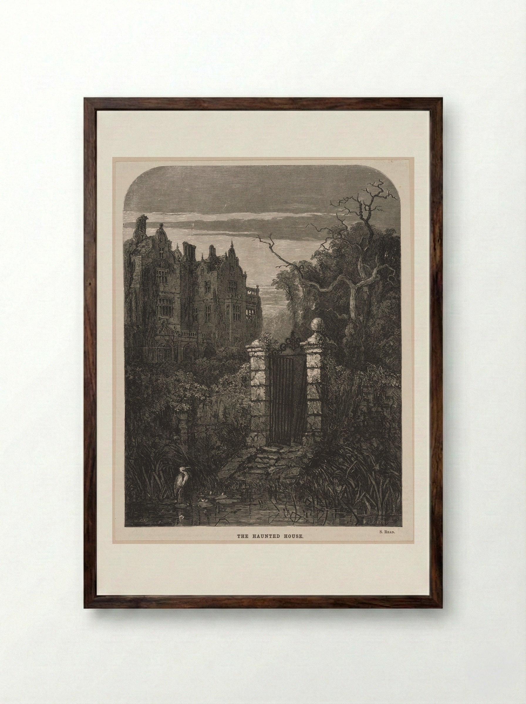 The Haunted House - William James Linton - Framed Print Dark Wood