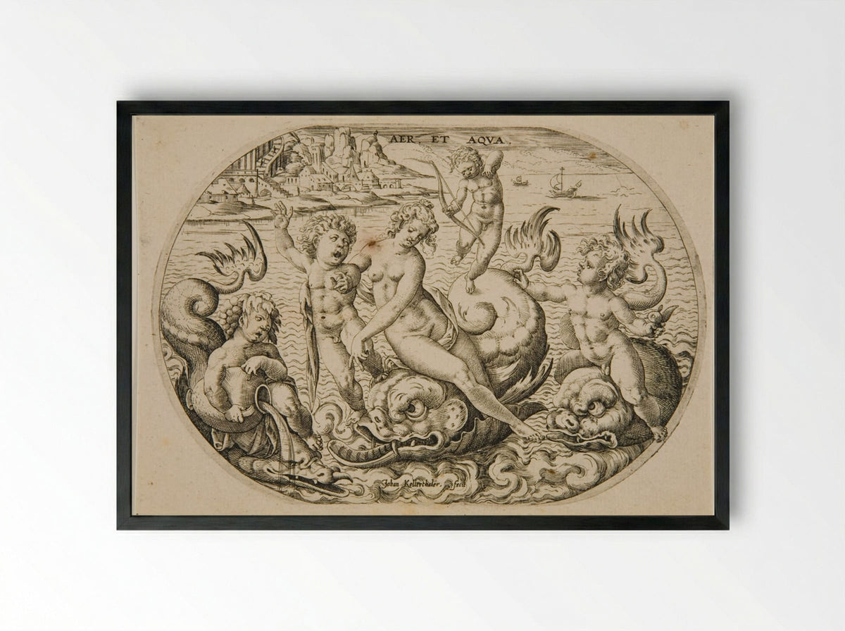 Air and Water - Johann Kellerthaler the Younger - Framed Print Black