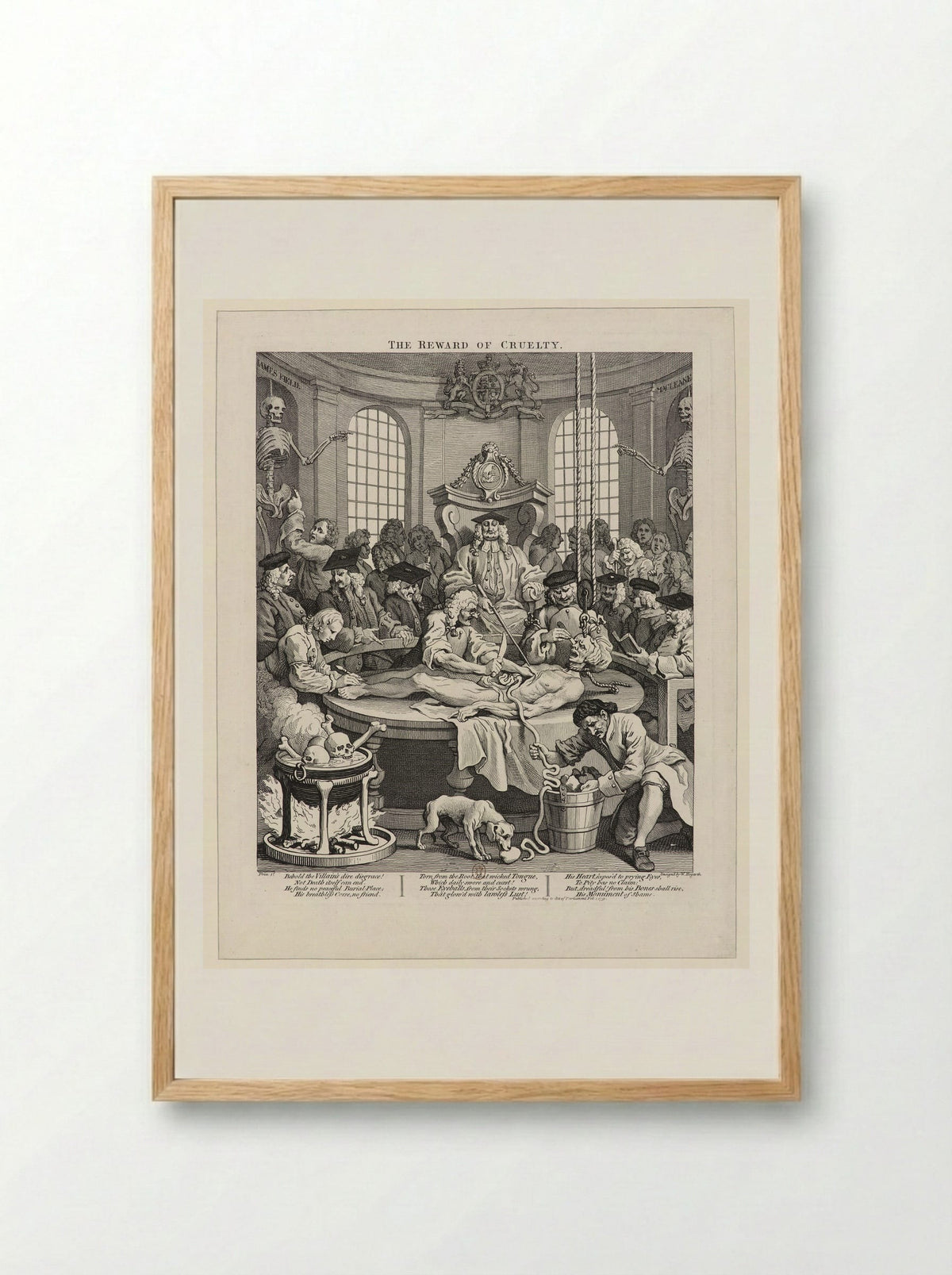 The Reward of Cruelty - William Hogarth - Framed Print Wood