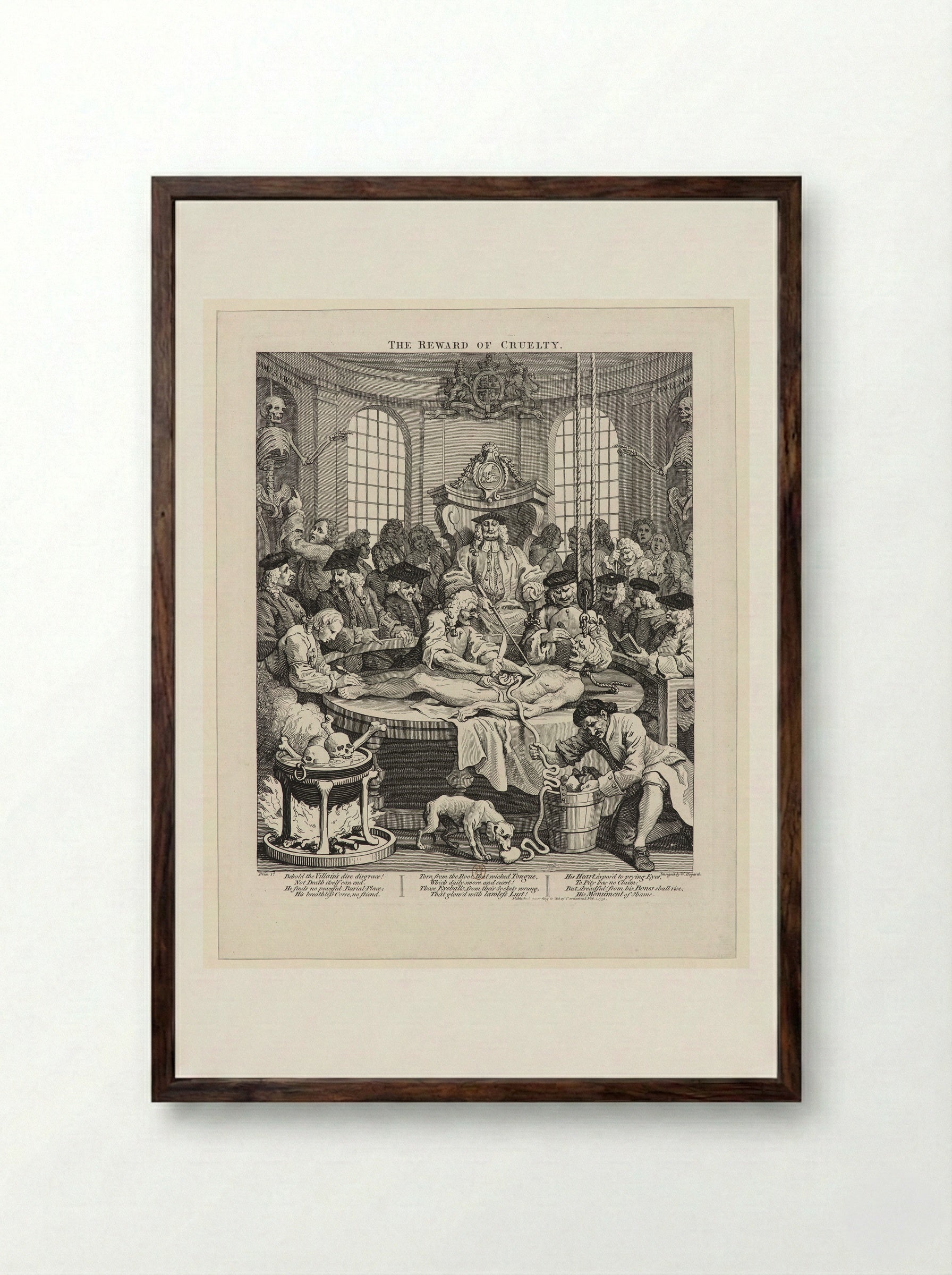 The Reward of Cruelty - William Hogarth - Framed Print Dark Wood