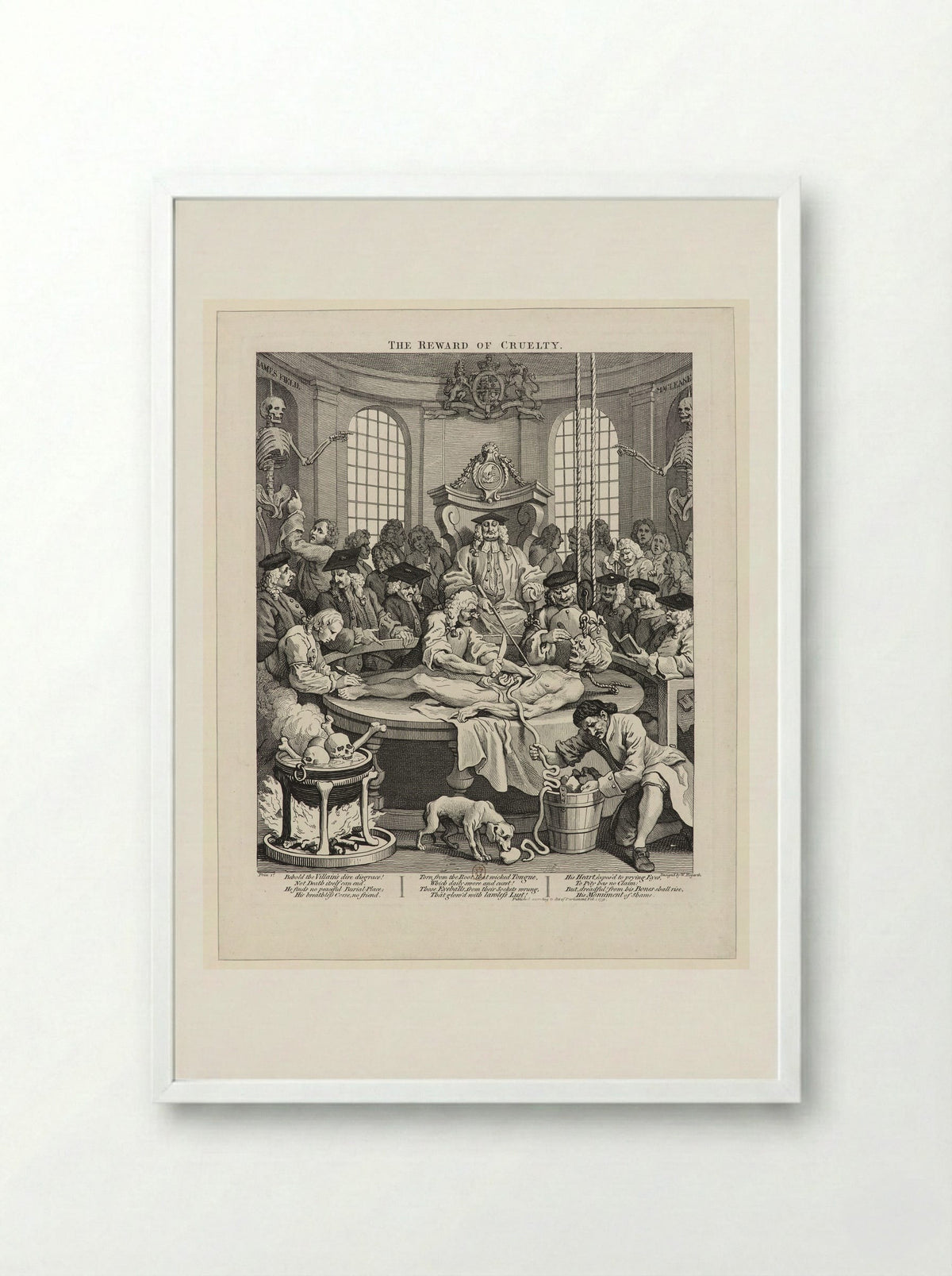 The Reward of Cruelty - William Hogarth - Framed Print White