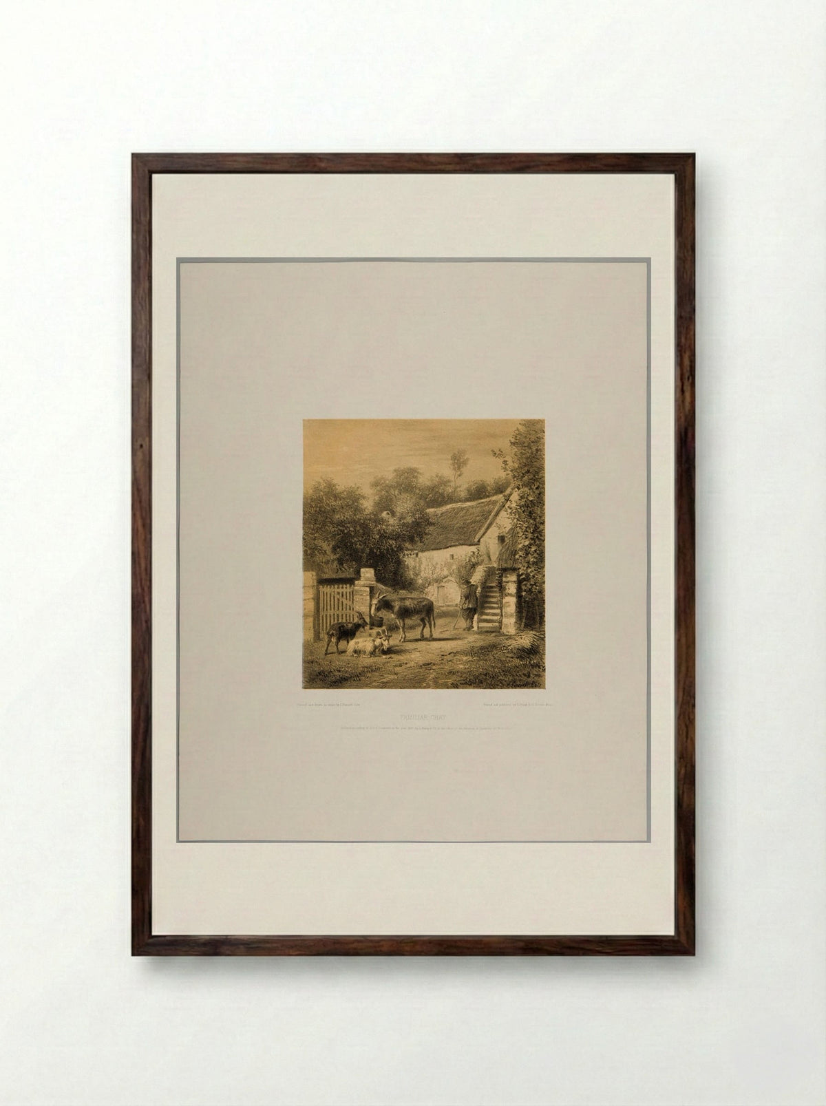 Familiar Chat - Joseph Foxcroft Cole - Framed Print Dark Wood