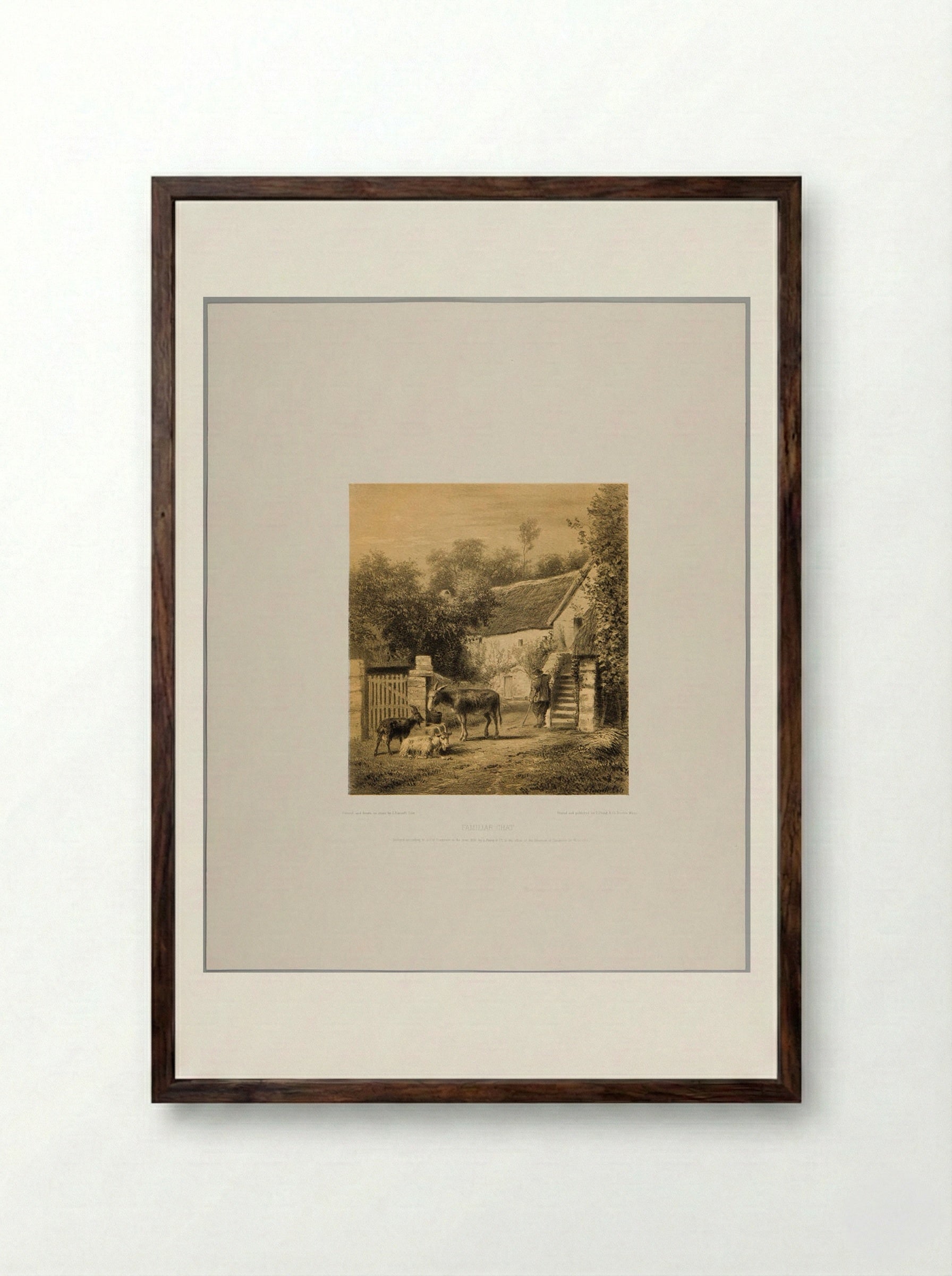 Familiar Chat - Joseph Foxcroft Cole - Framed Print Dark Wood