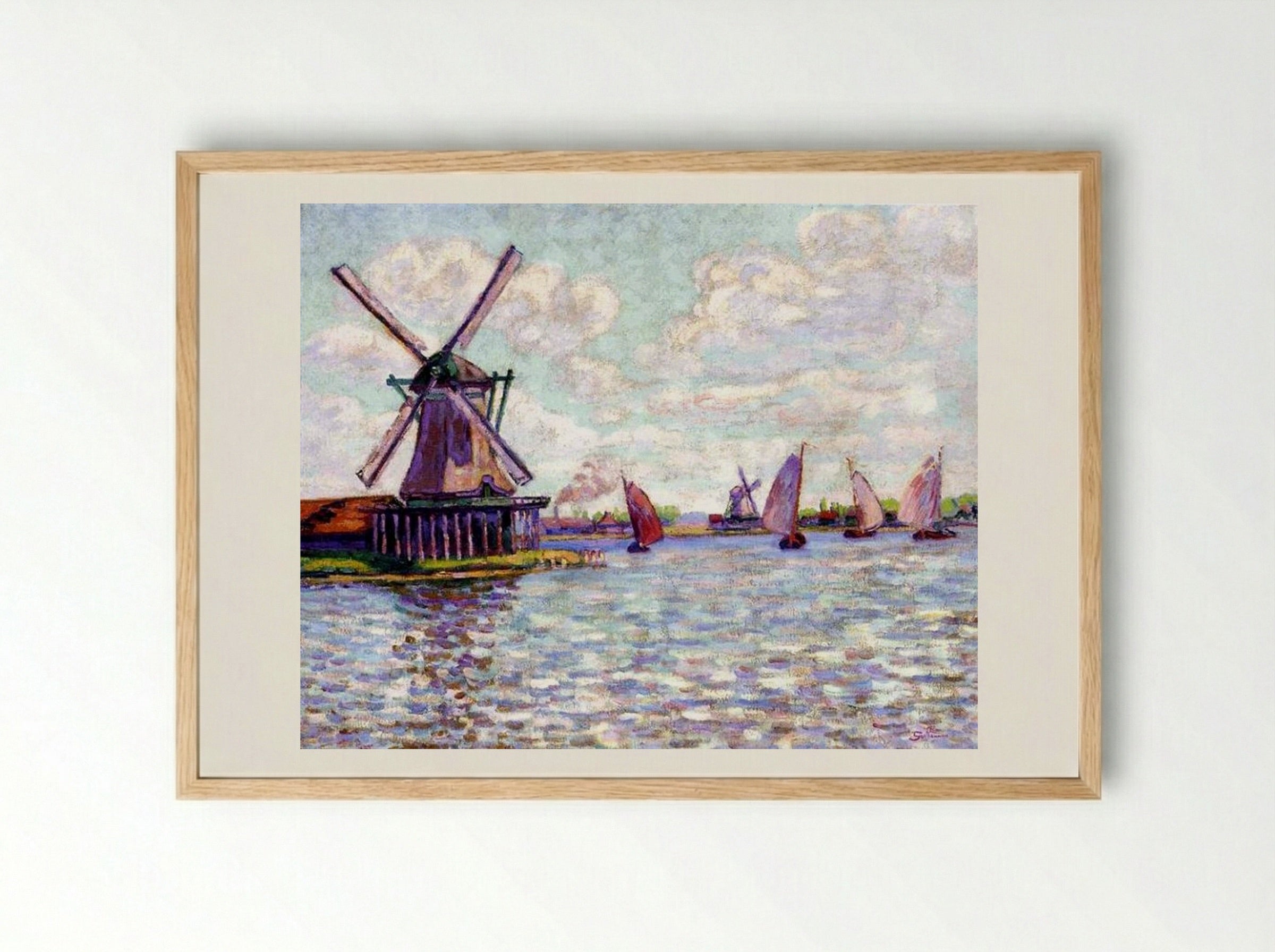 Moulins en Hollande - Armand Guillaumin - Framed Print Wood