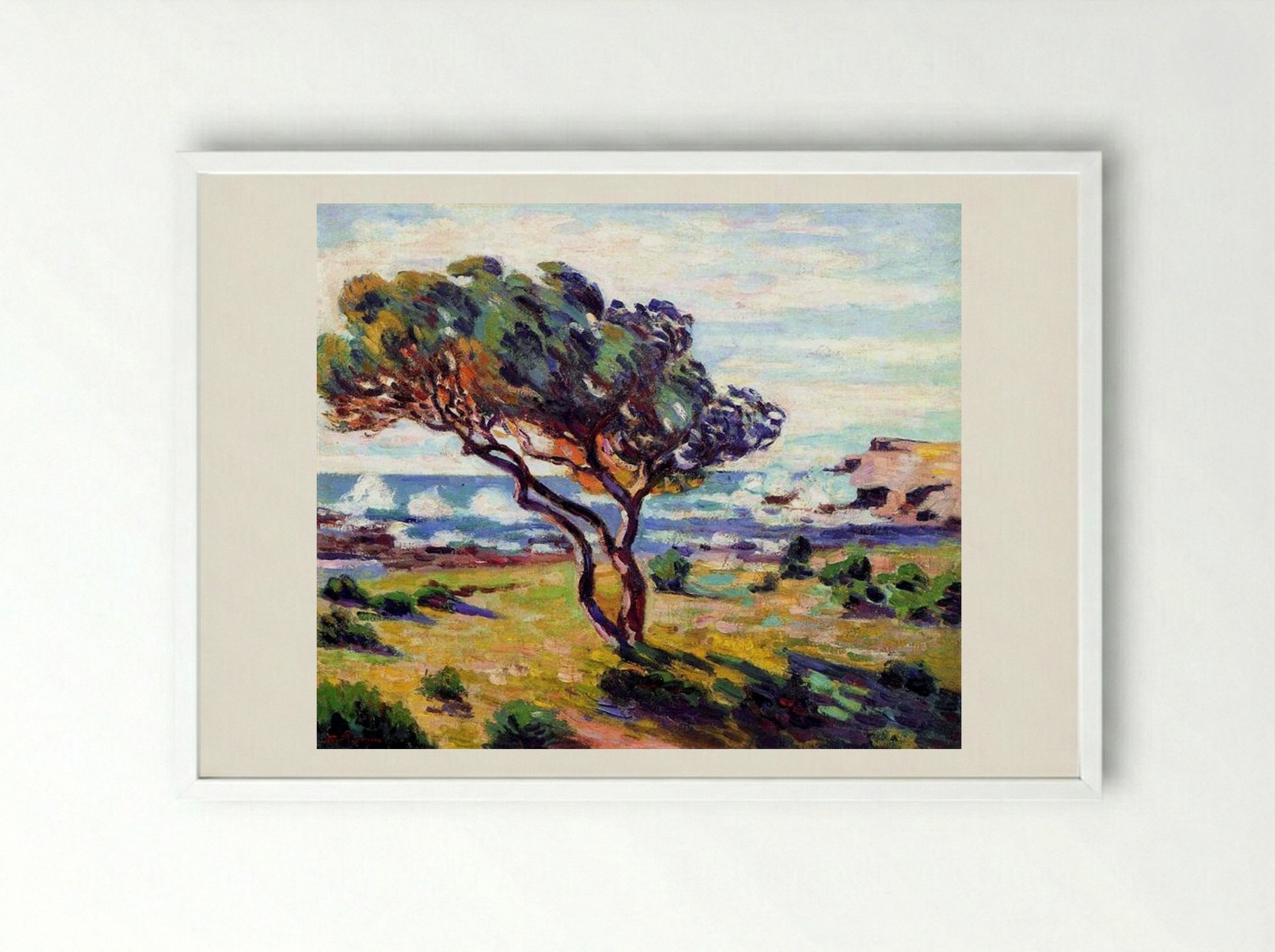 Rafales de vent, Le Brusc - Armand Guillaumin - Framed Print White