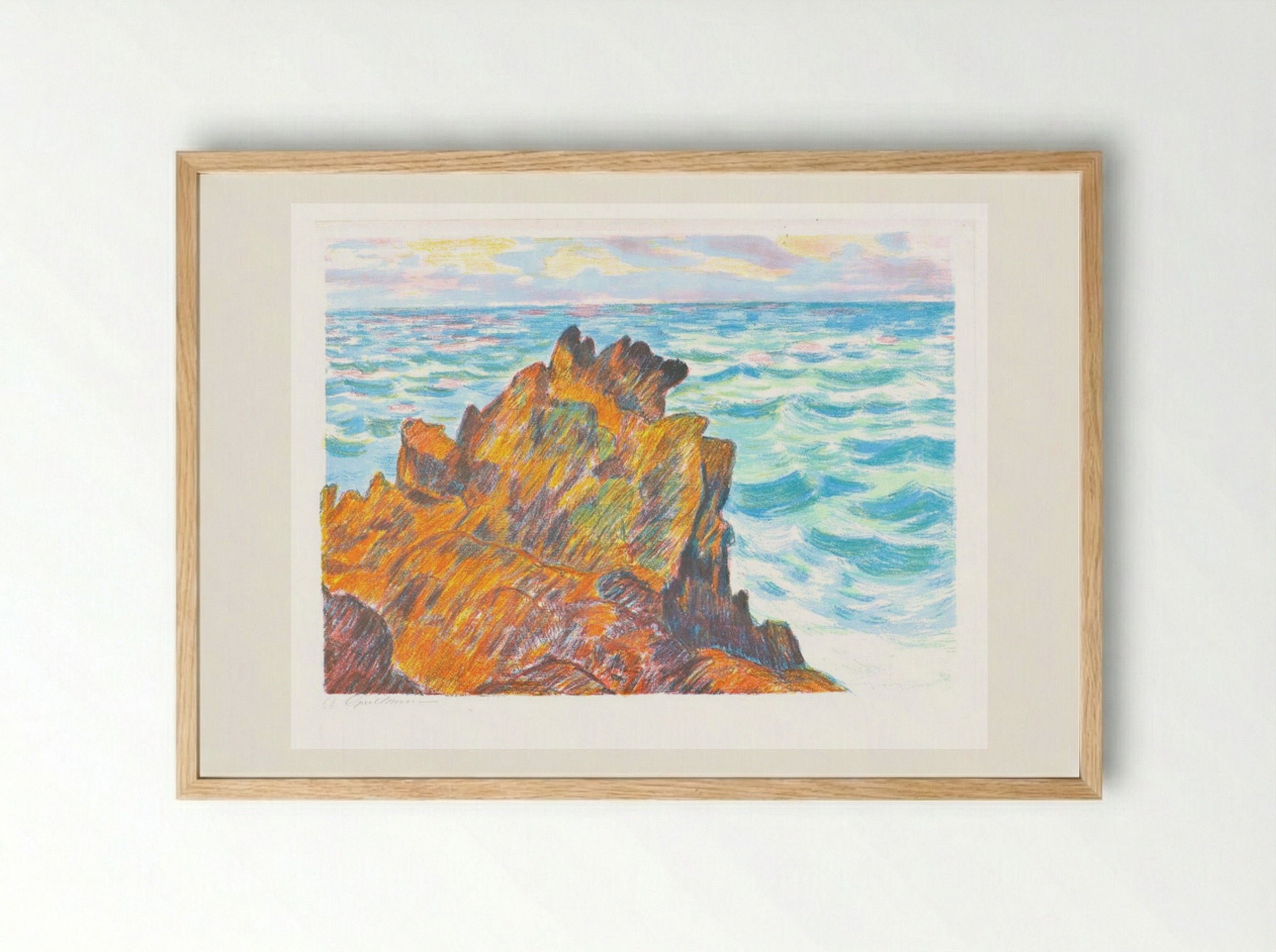 Les rochers rouges - Armand Guillaumin - Framed Print Wood